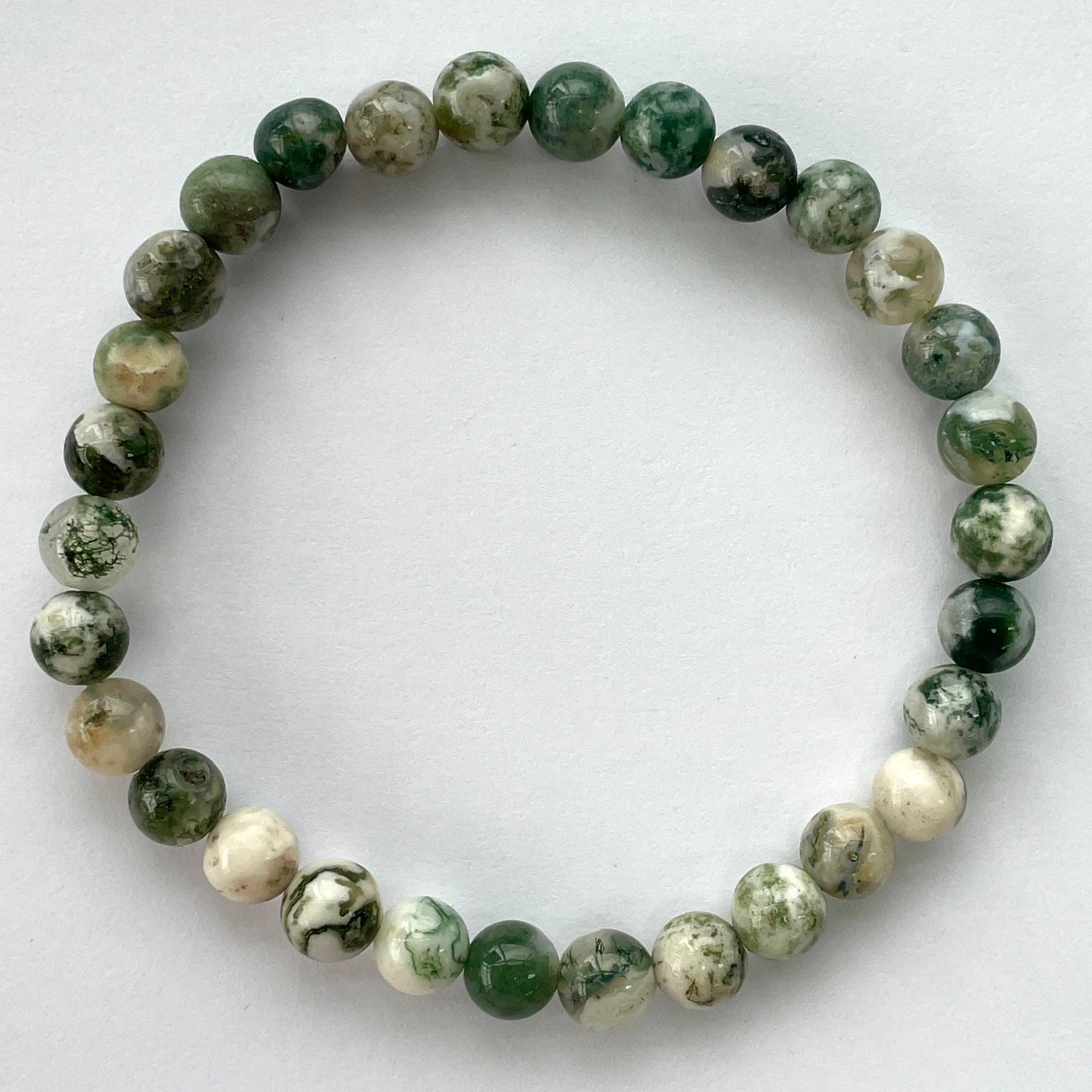 Tree Agate Beads Bracelet 6mm