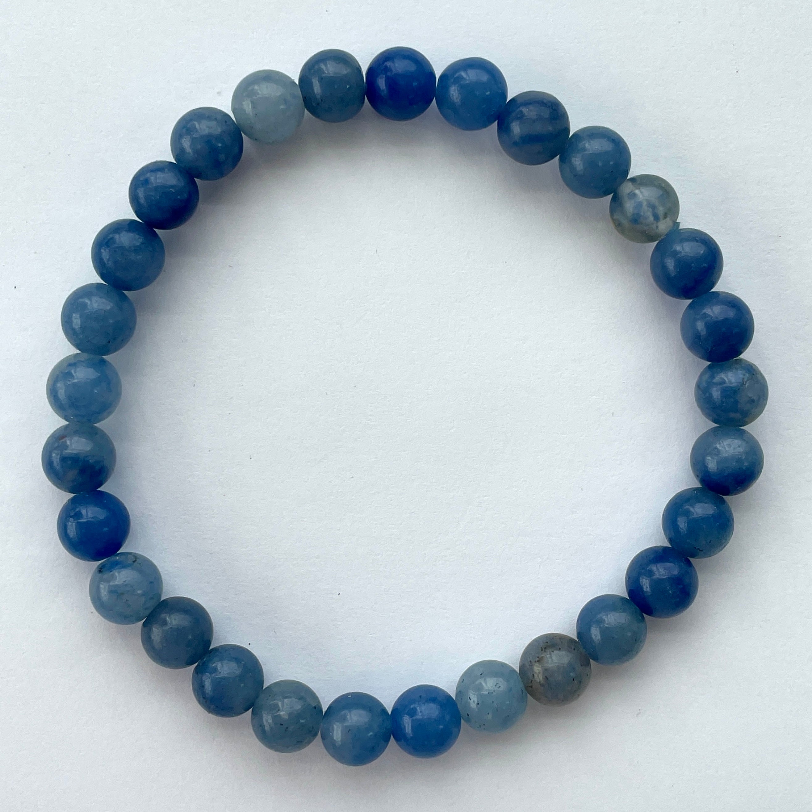 Blue Quartz Beads Bracelet 6mm