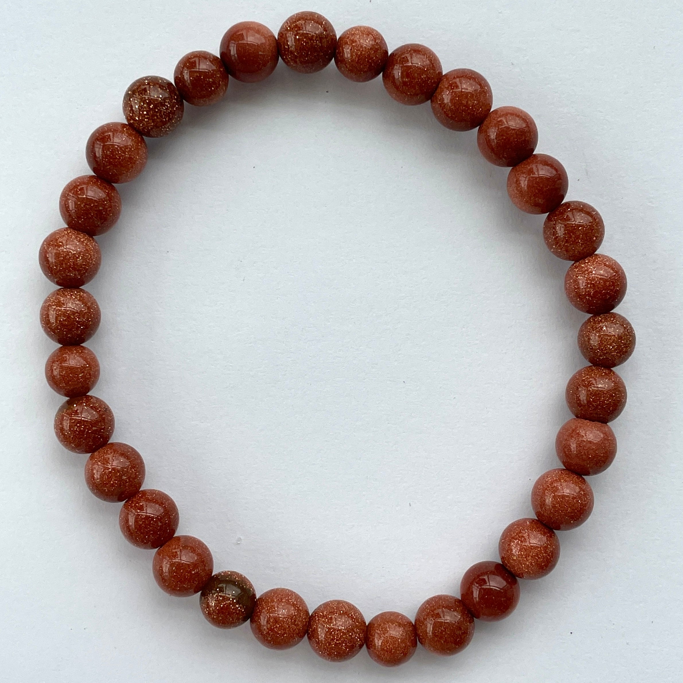 Goldstone (Red) Beads Bracelet 6mm