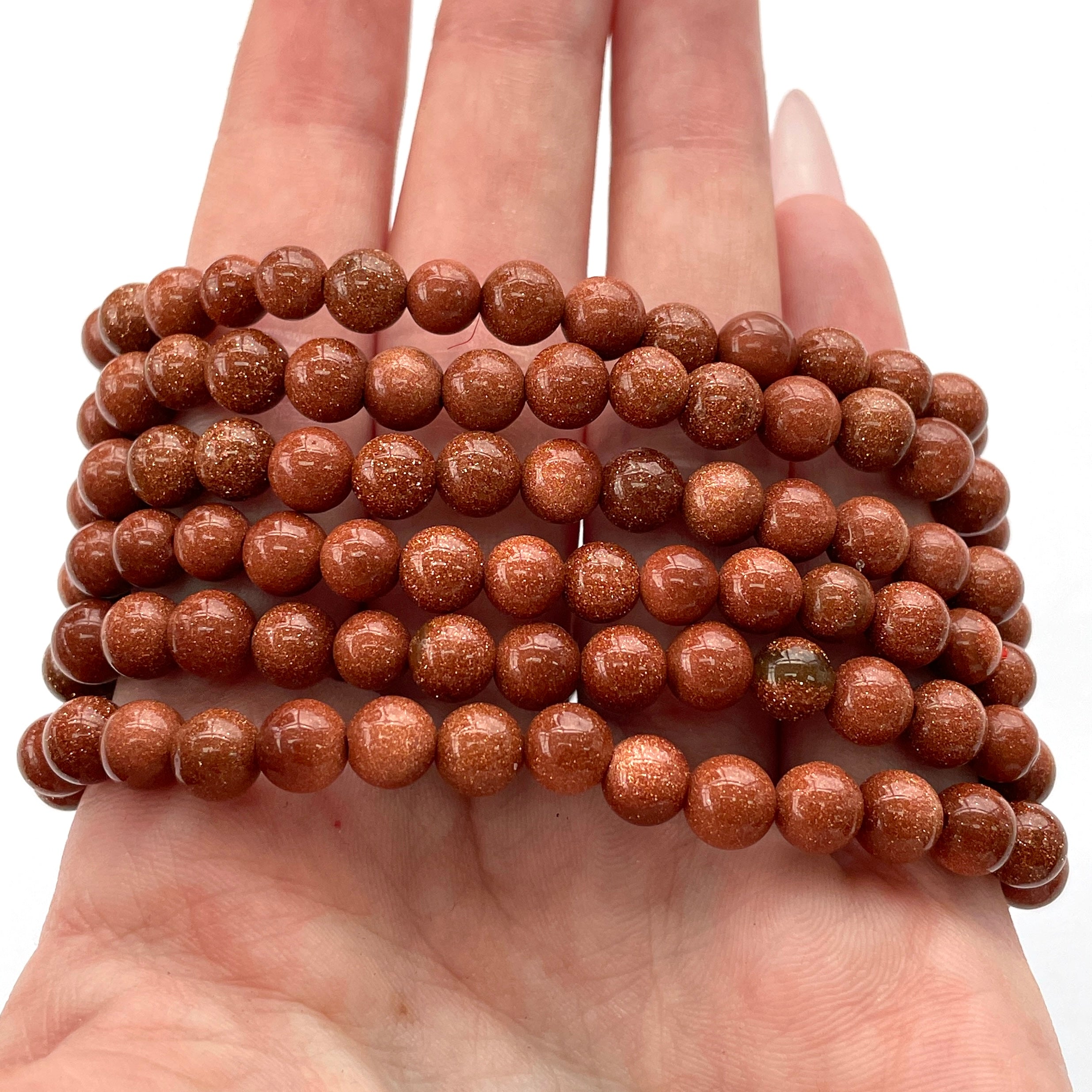 Goldstone (Red) Beads Bracelet 6mm