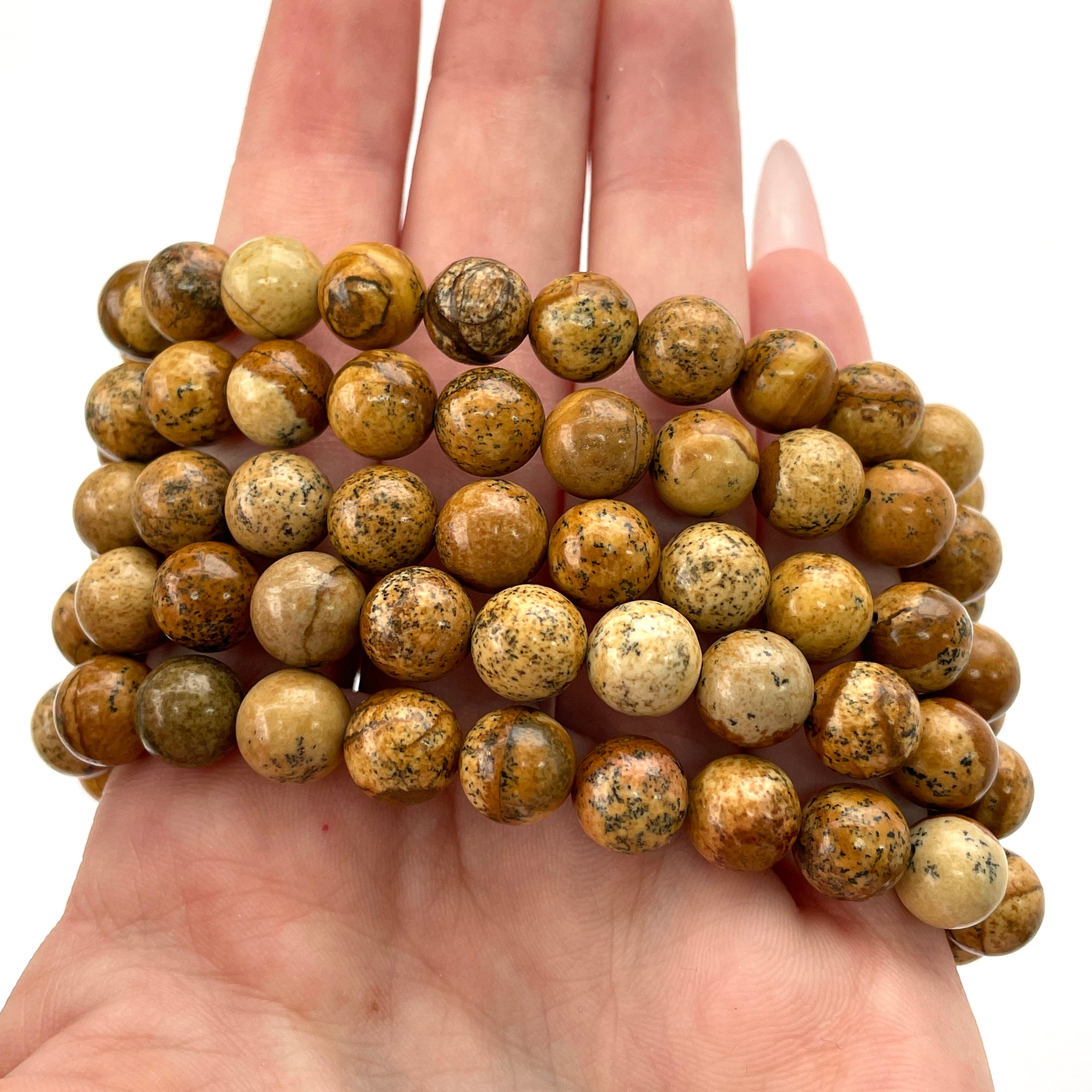Picture Jasper Beads Bracelet