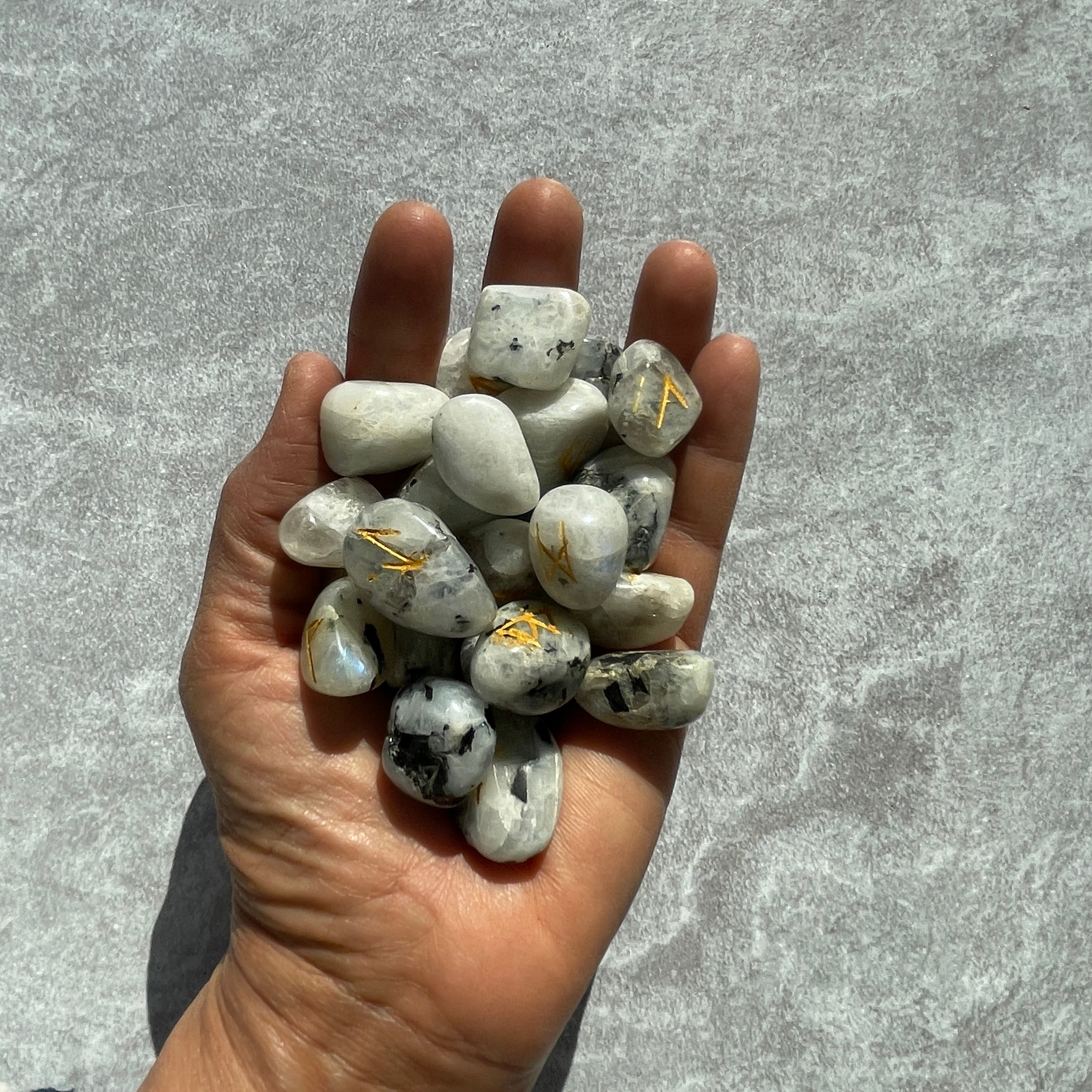 Rainbow Moonstone - Boxed Runes Set