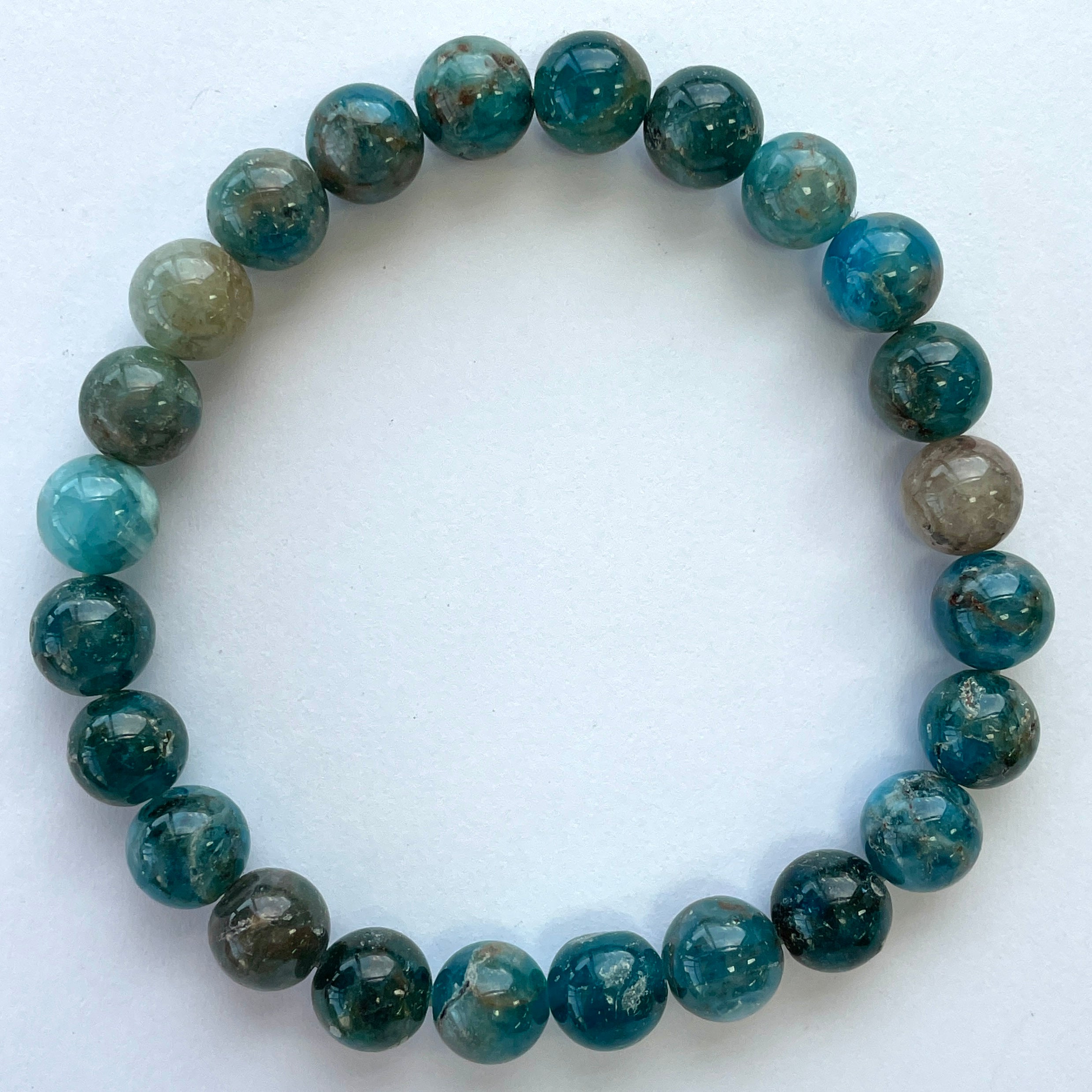 Blue Apatite - Beads Bracelet - 8mm