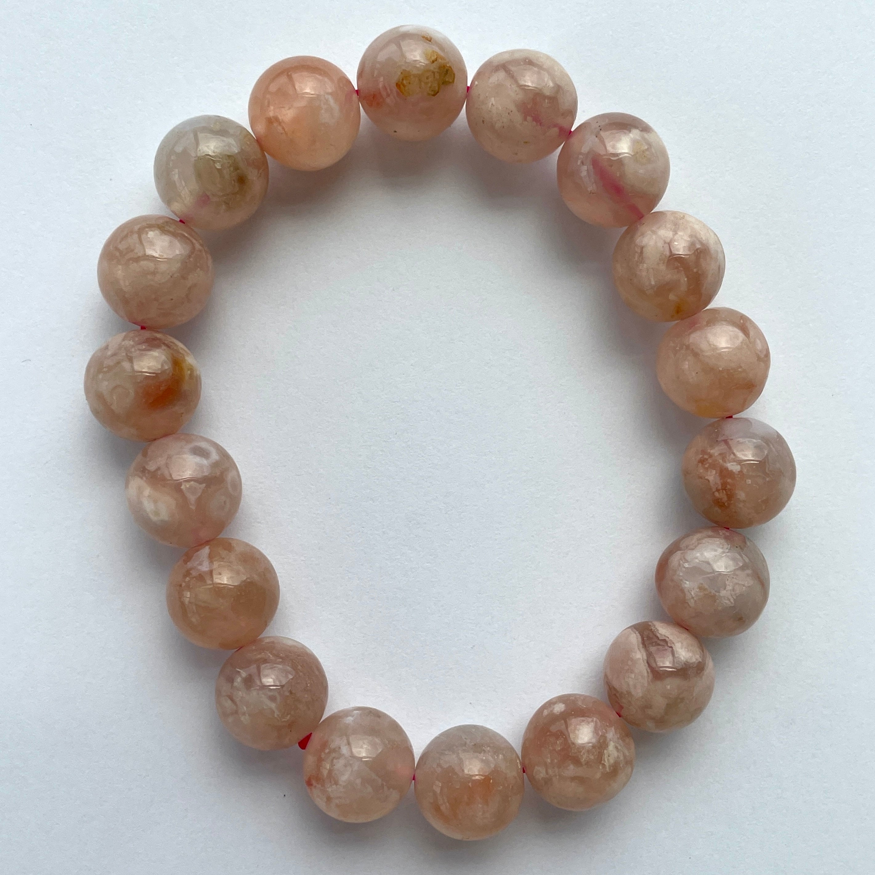 Blossom Agate Beads Bracelet 10mm