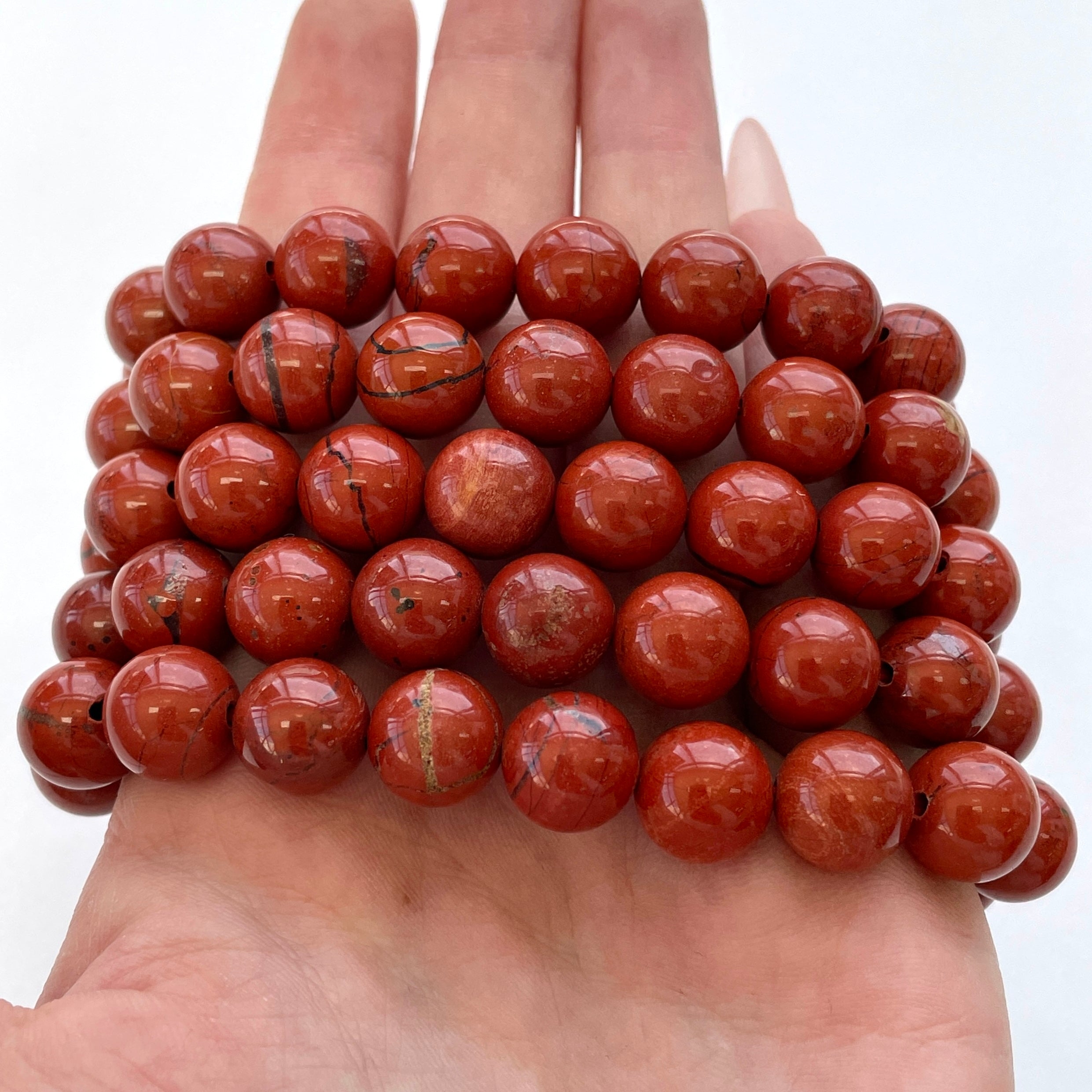 Red Jasper Beads Bracelet 10mm