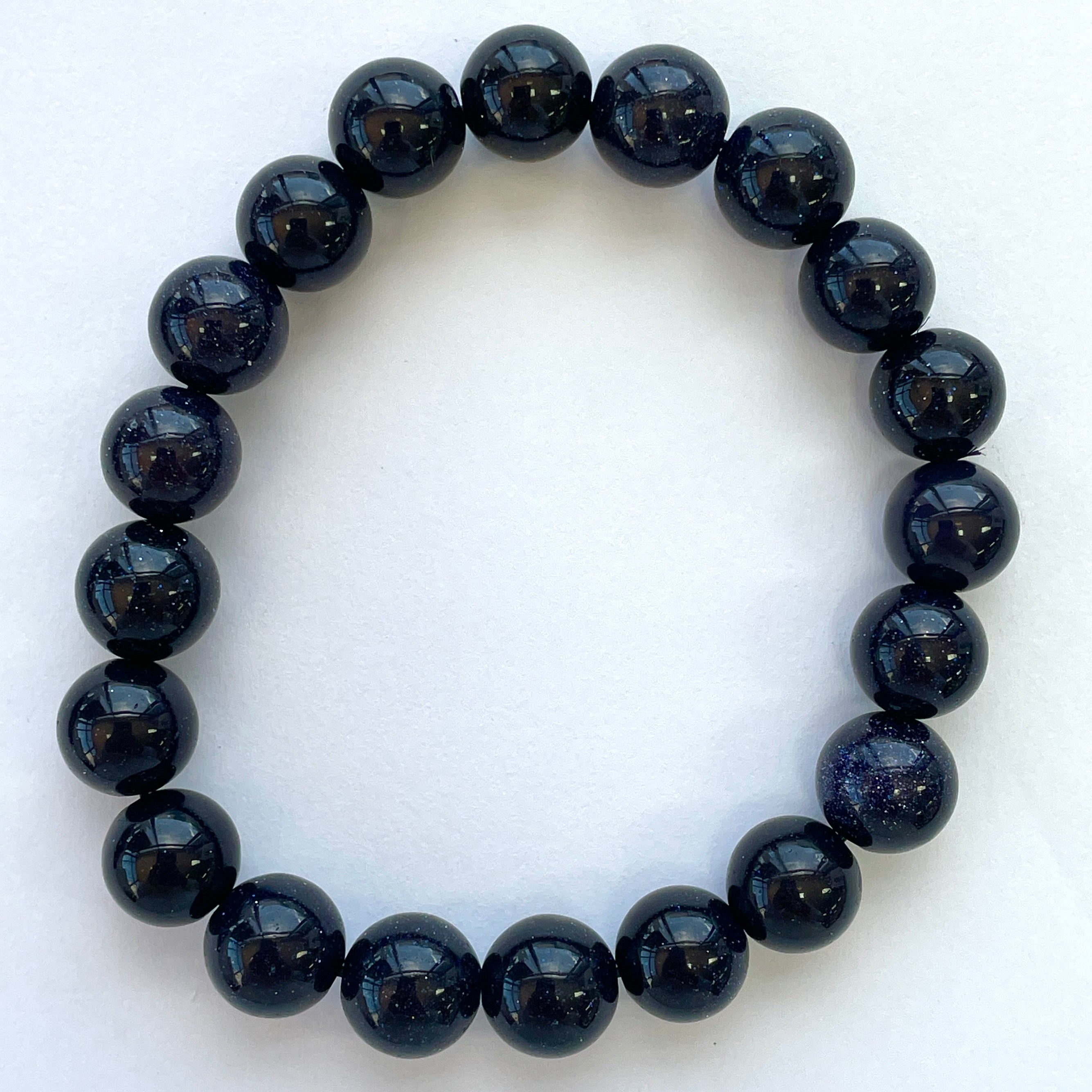 Blue Goldstone Beads Bracelet 10mm