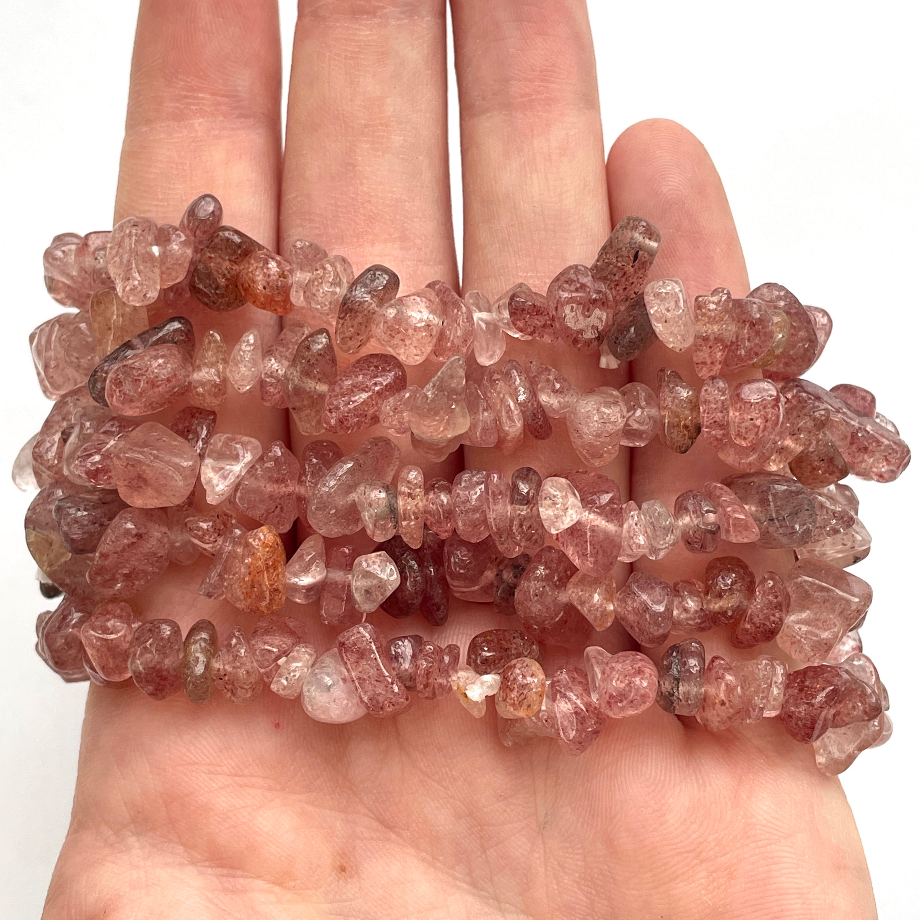 Strawberry Quartz Chip Bracelet