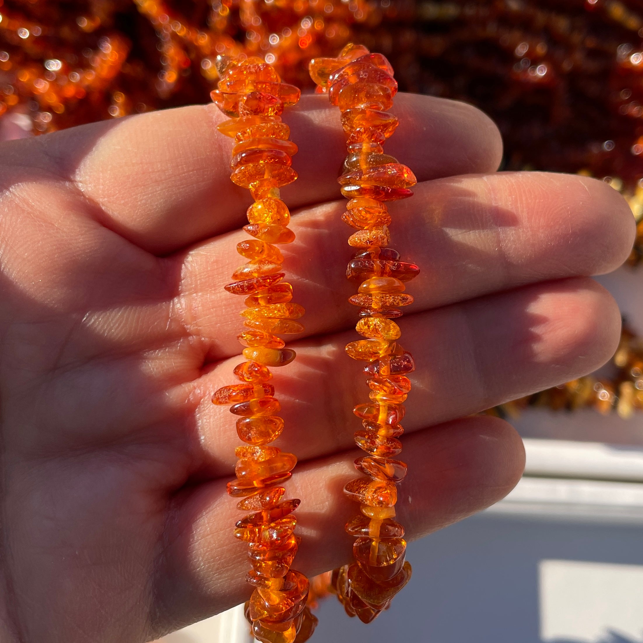 Amber Chip Necklace - Short