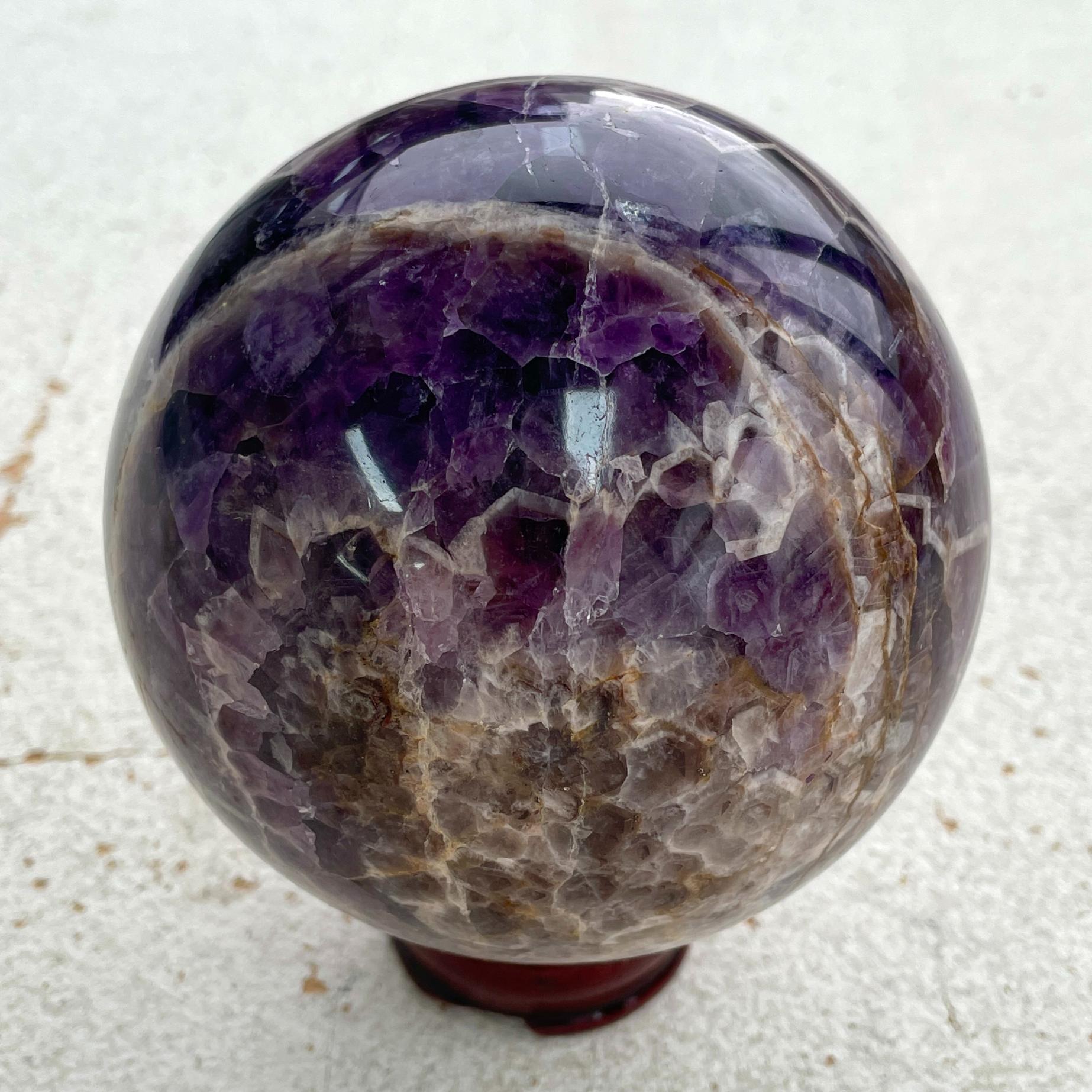 Chevron Amethyst Sphere - Large 10cm N01