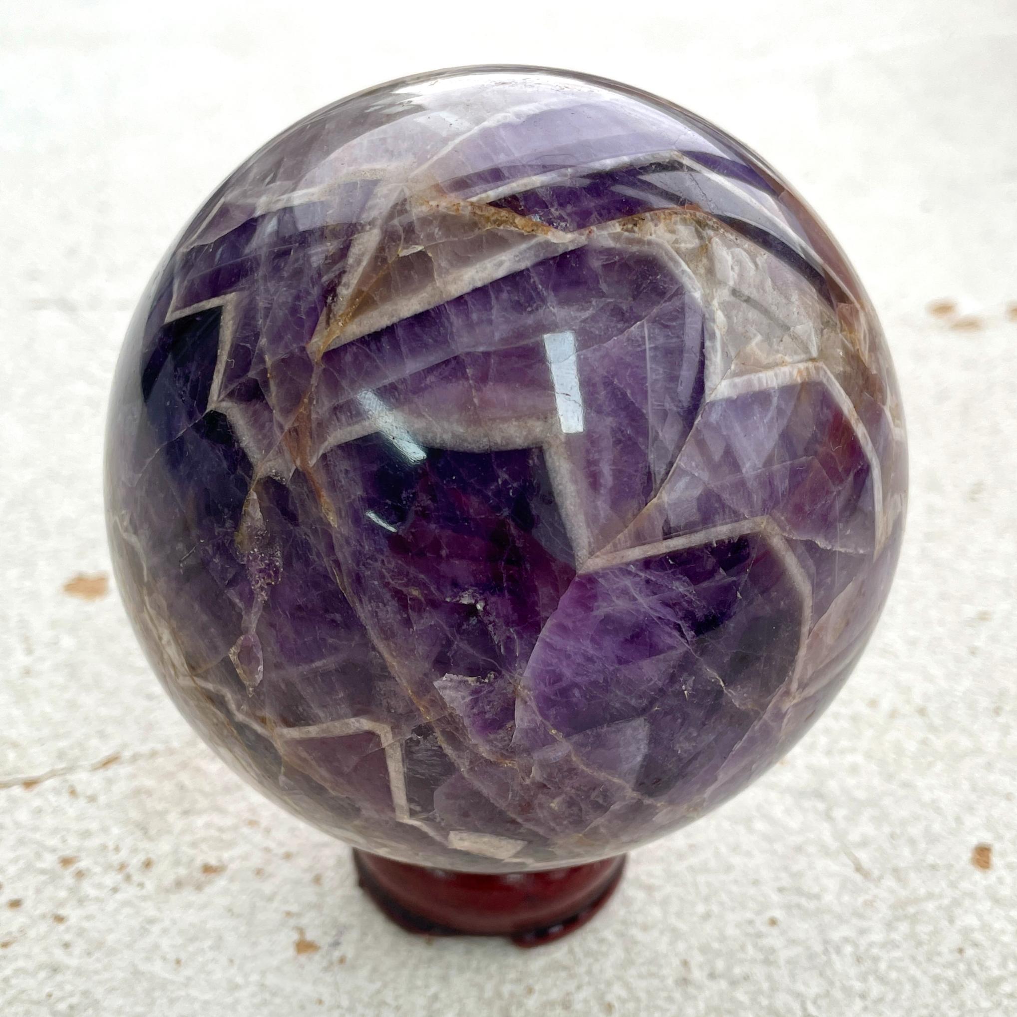 Chevron Amethyst Sphere - Large 10cm N01
