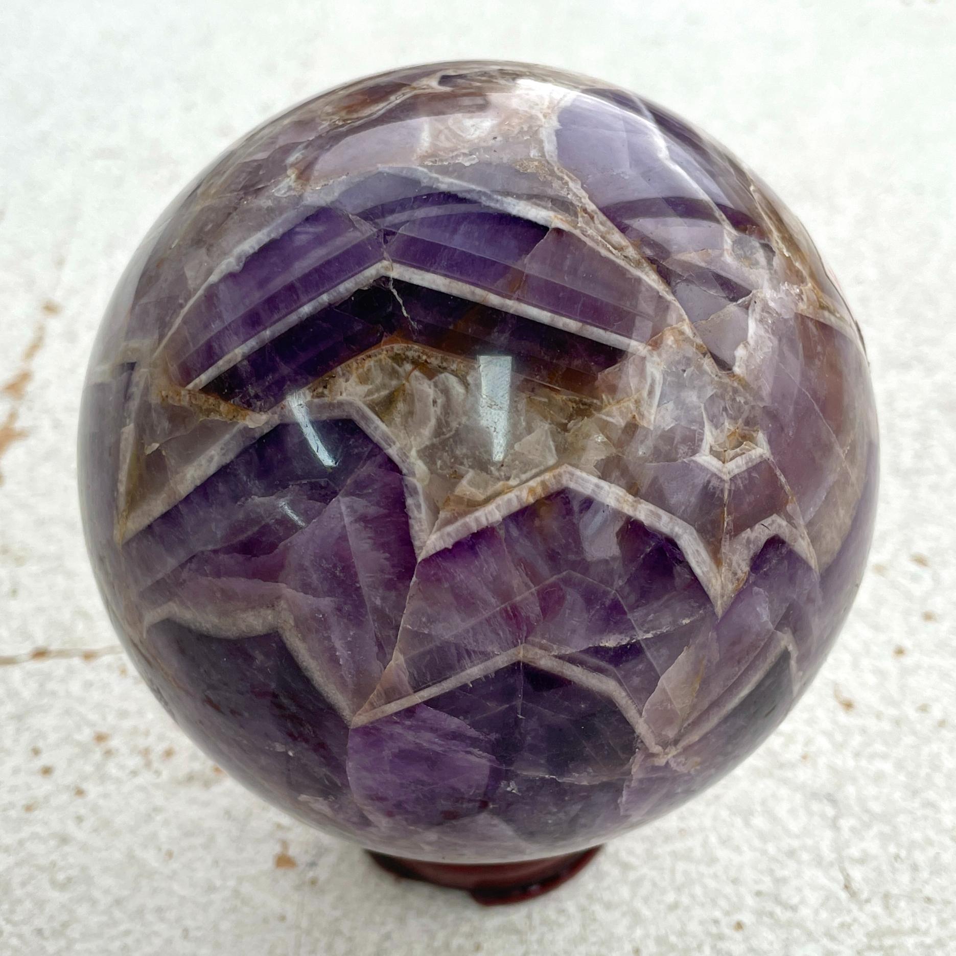 Chevron Amethyst Sphere - Large 10cm N01
