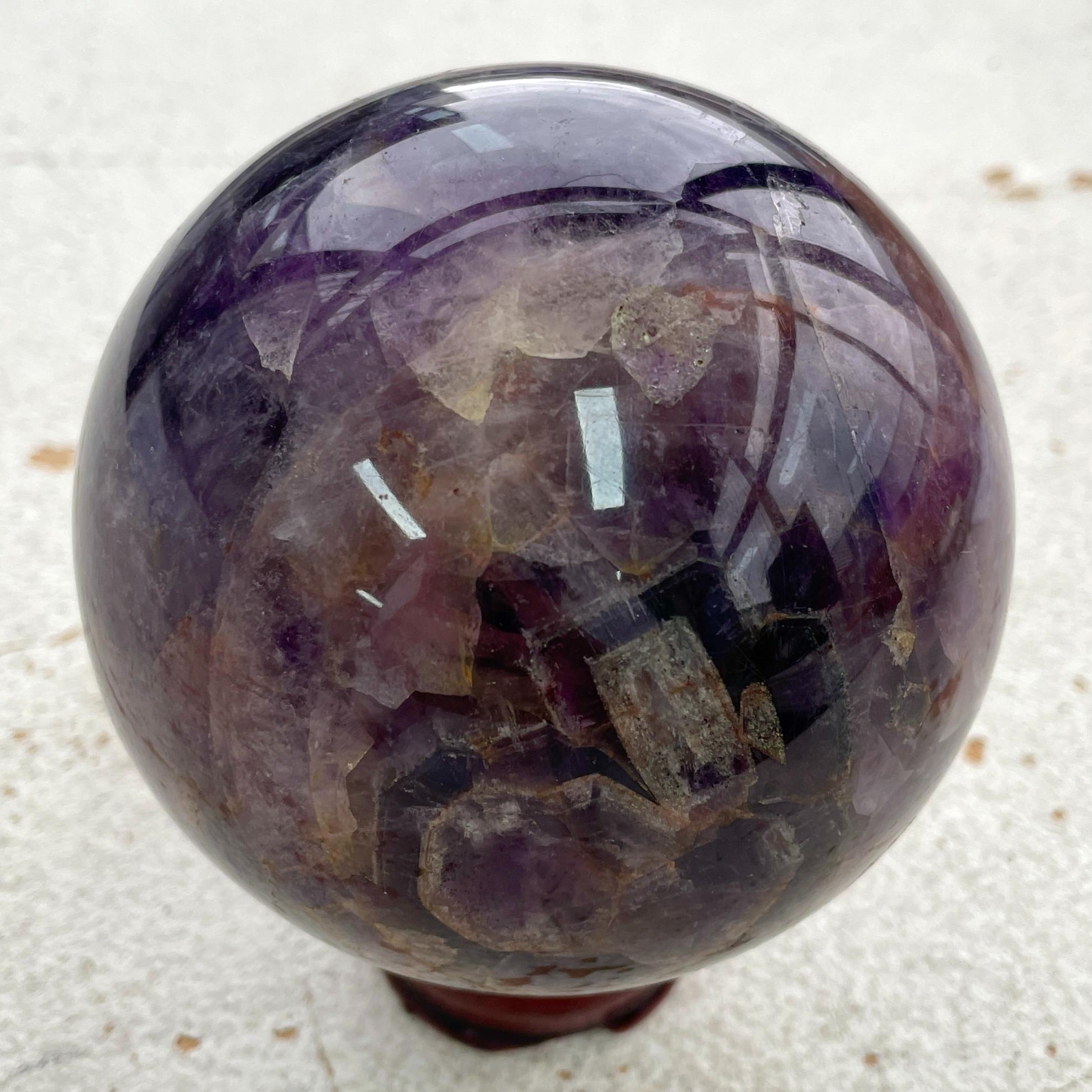 Chevron Amethyst Sphere - Large 10cm N02