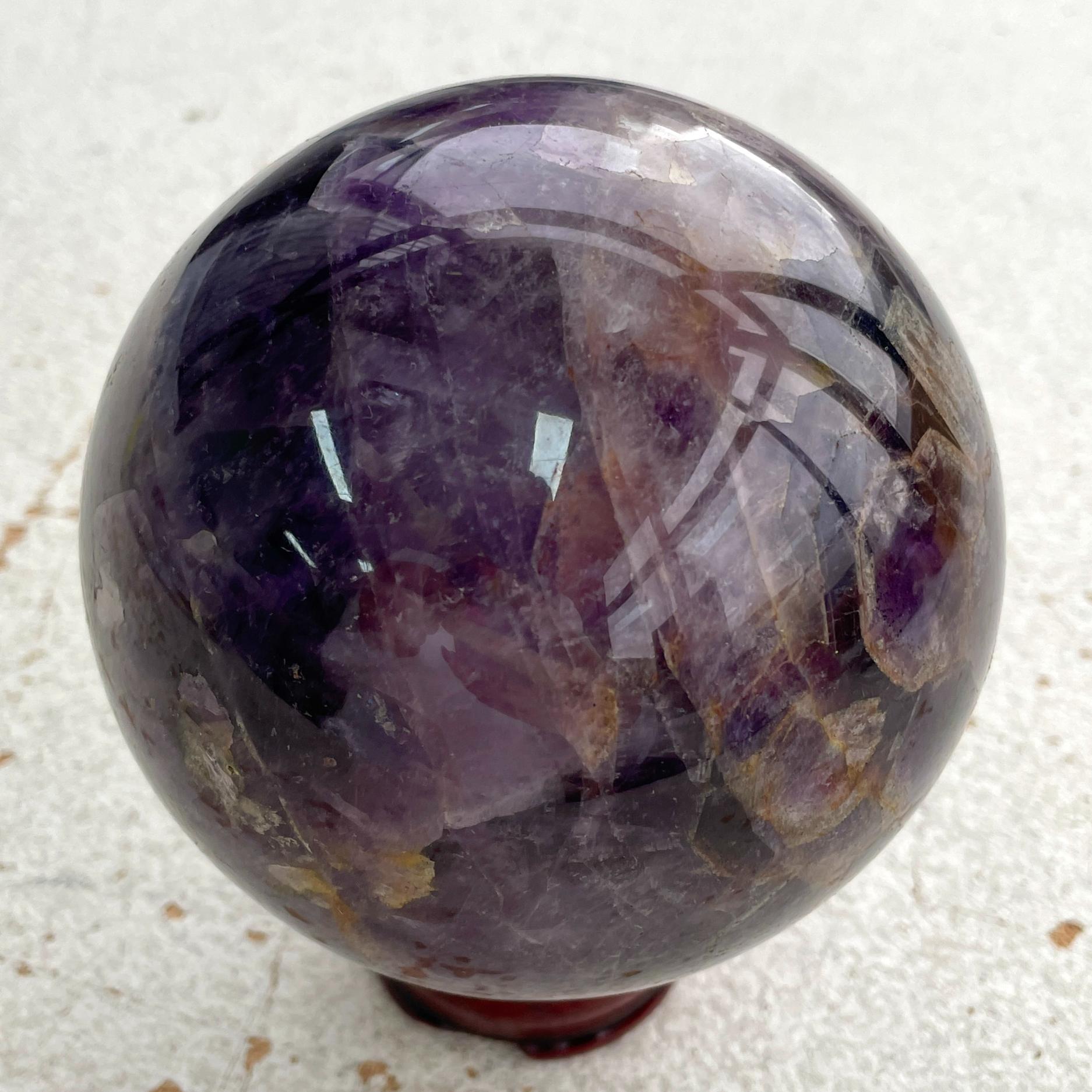 Chevron Amethyst Sphere - Large 10cm N02