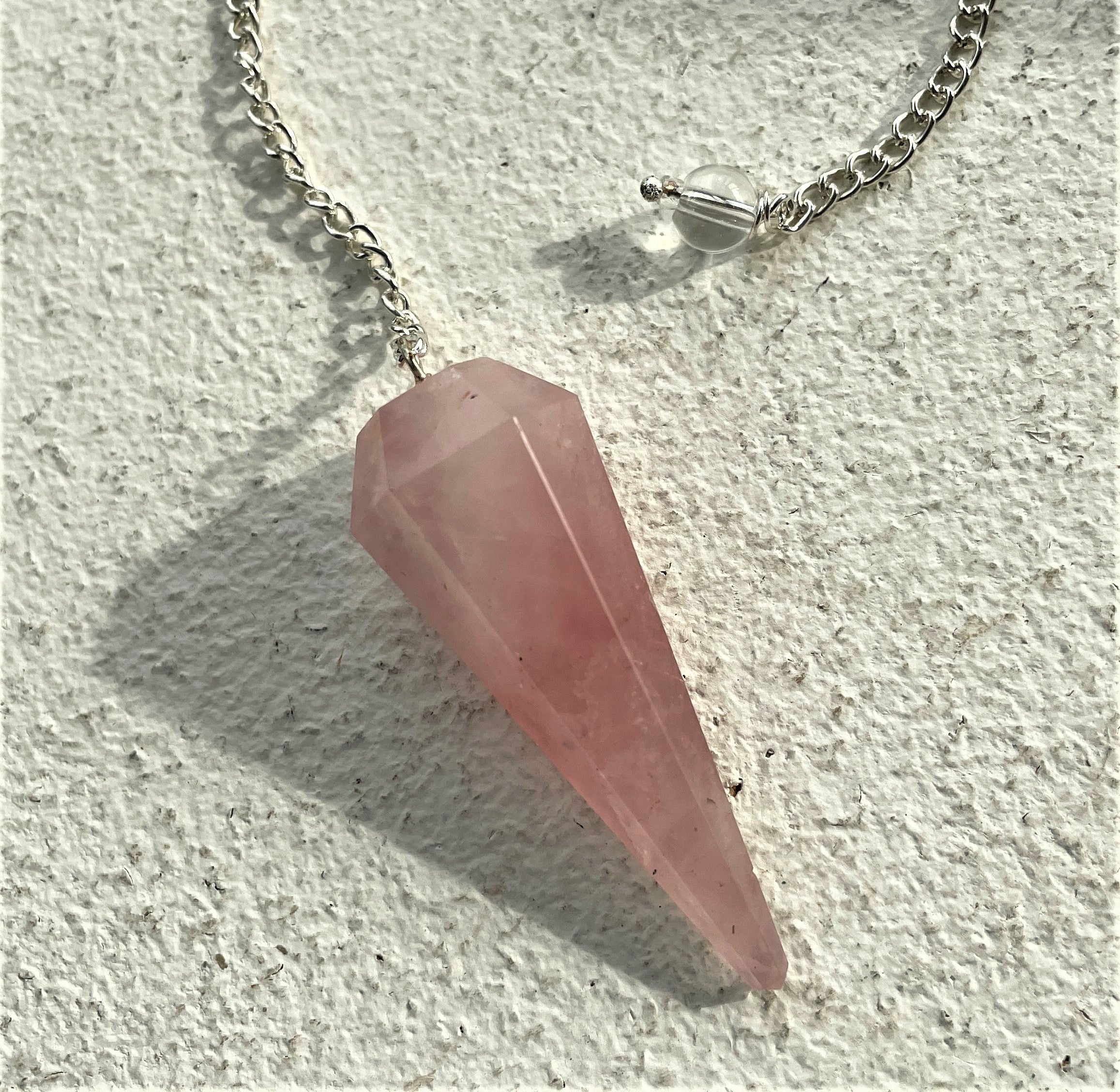Rose Quartz - Faceted Pendulum