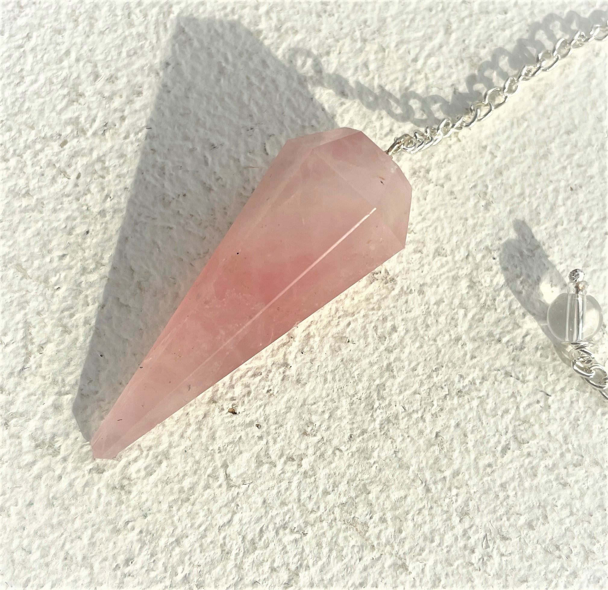 Rose Quartz - Faceted Pendulum