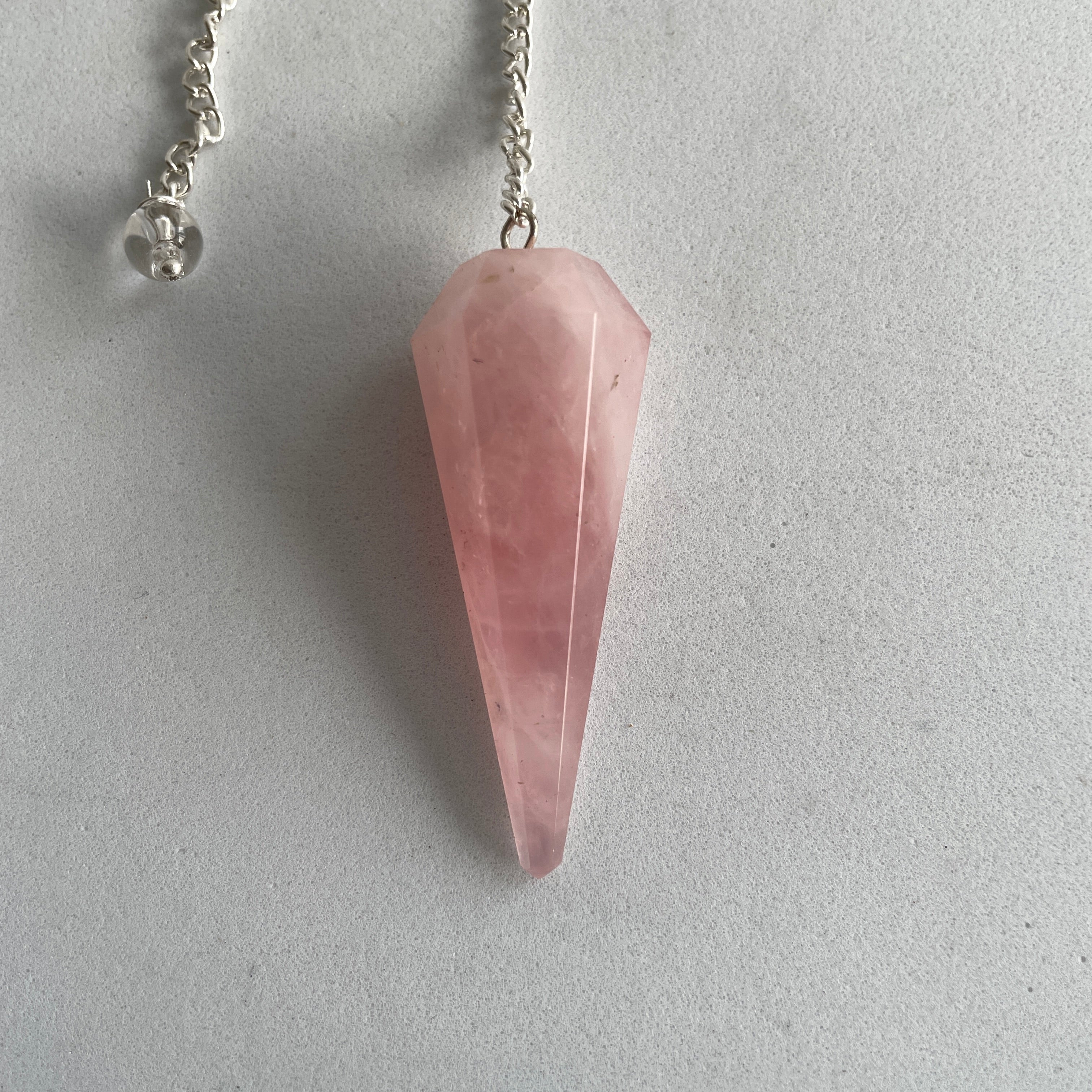 Rose Quartz - Faceted Pendulum
