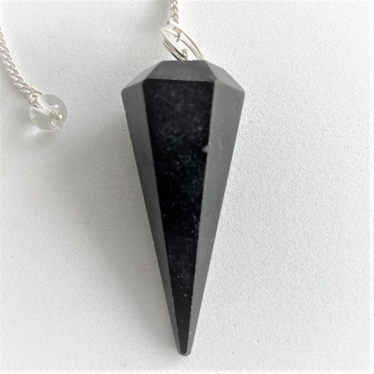 Black Tourmaline Faceted Pendulum
