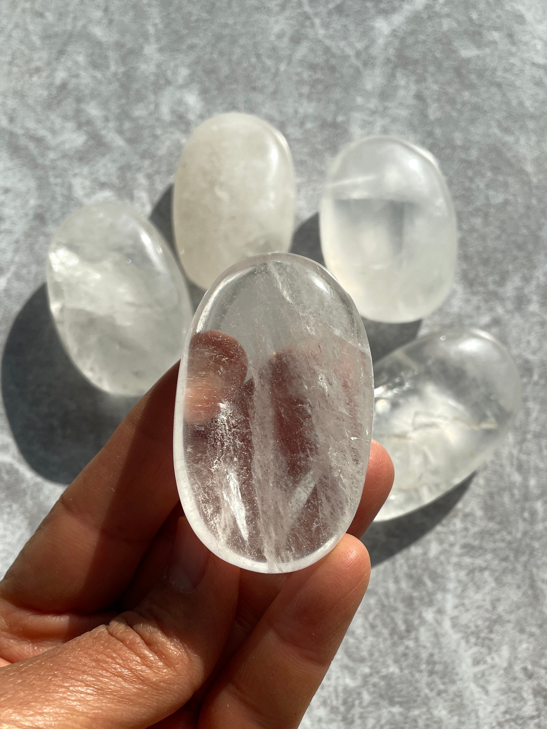 Clear Quartz Palm Stone - 1pc