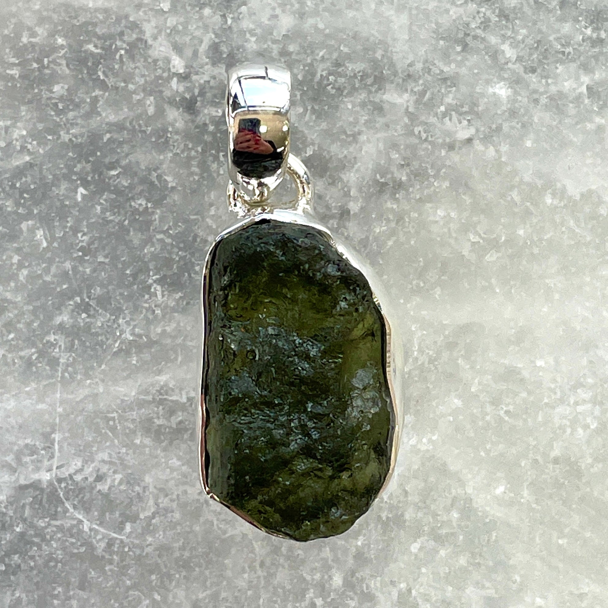 Moldavite - Silver Pendant Large - M42