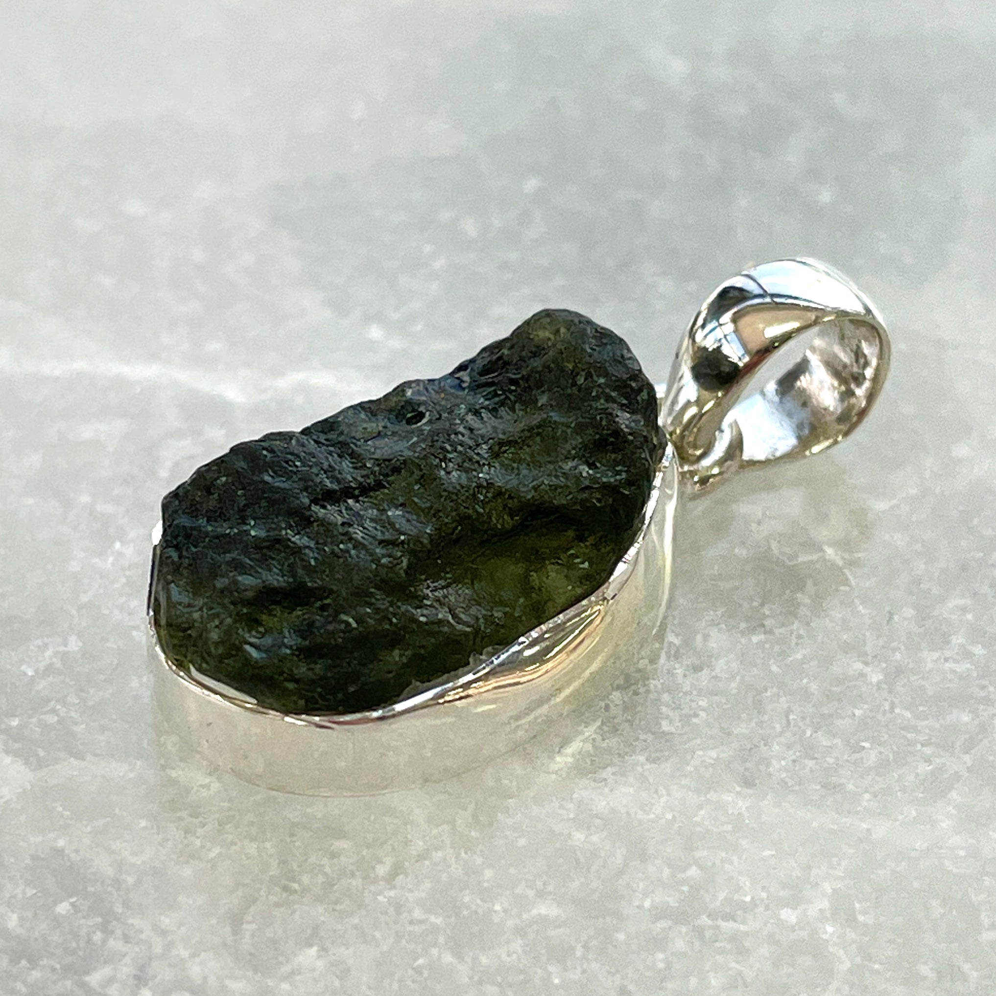 Moldavite - Silver Pendant Large - M42