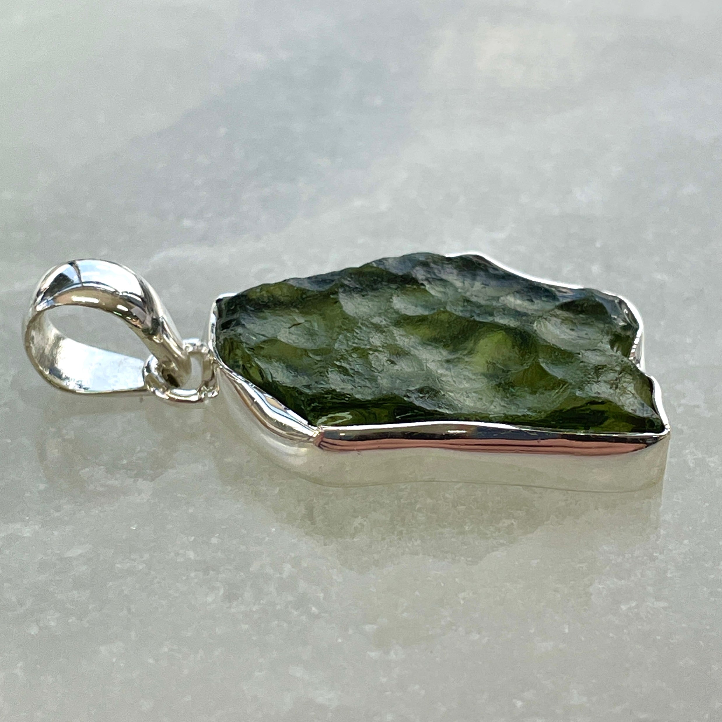 Moldavite - Silver Pendant Large - M39