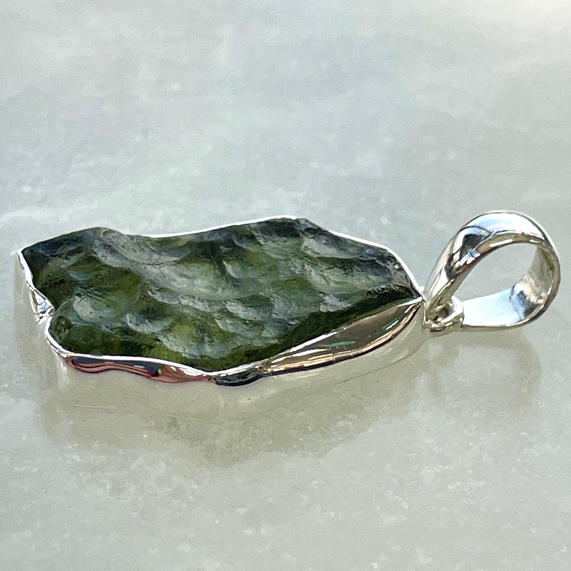 Moldavite - Silver Pendant Large - M39