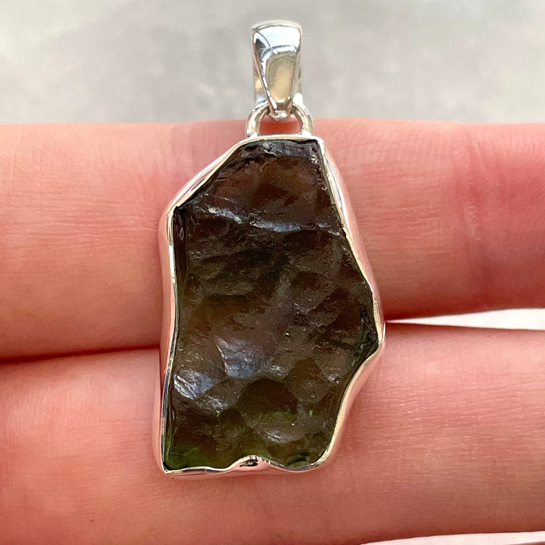 Moldavite - Silver Pendant Large - M39