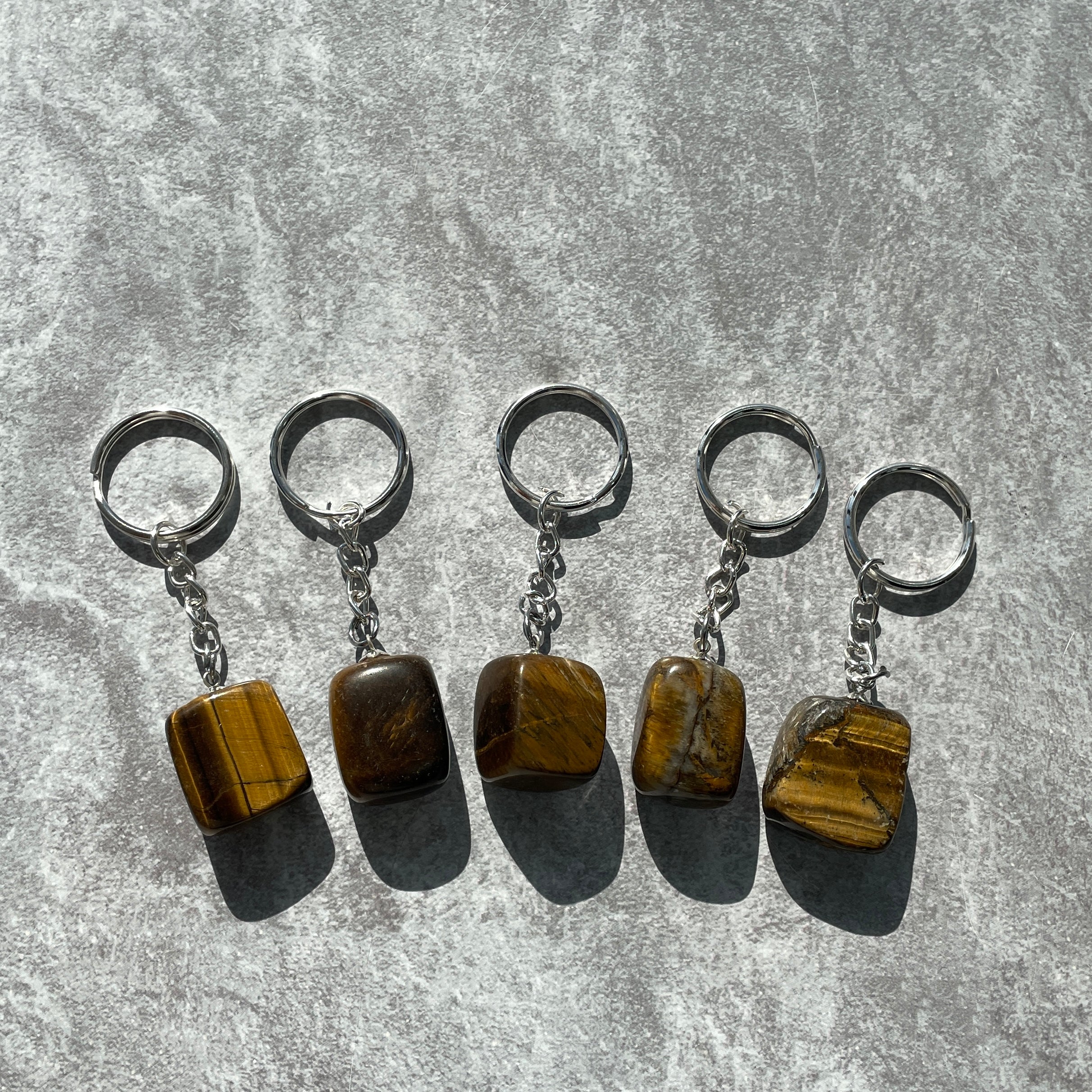 Tumbled Key Chain - Tigers Eye