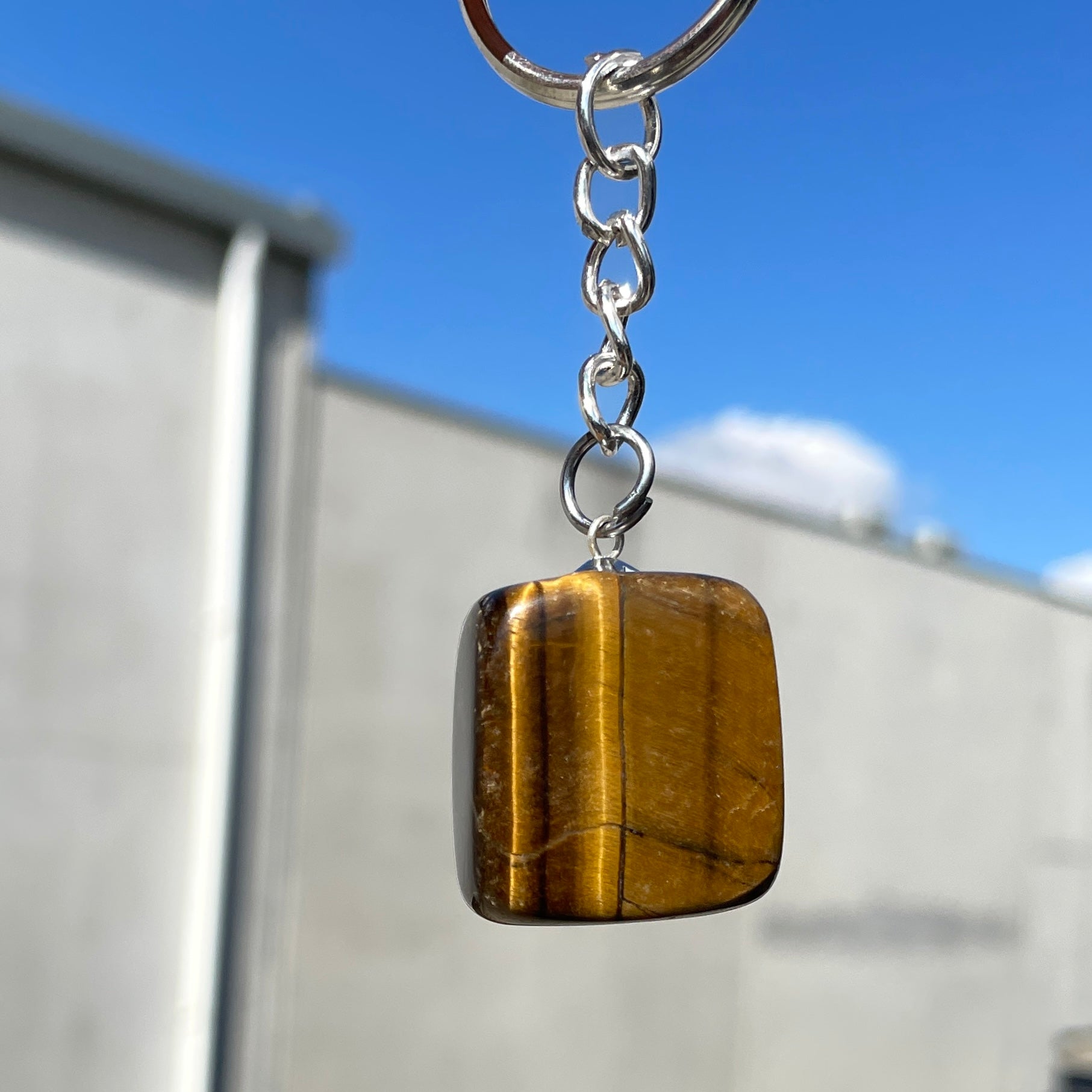 Tumbled Key Chain - Tigers Eye