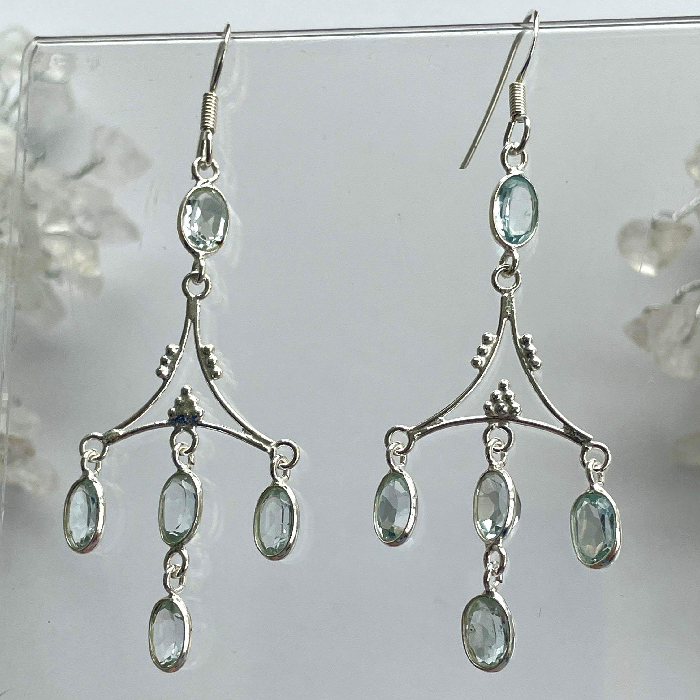 Blue Topaz Earrings - D