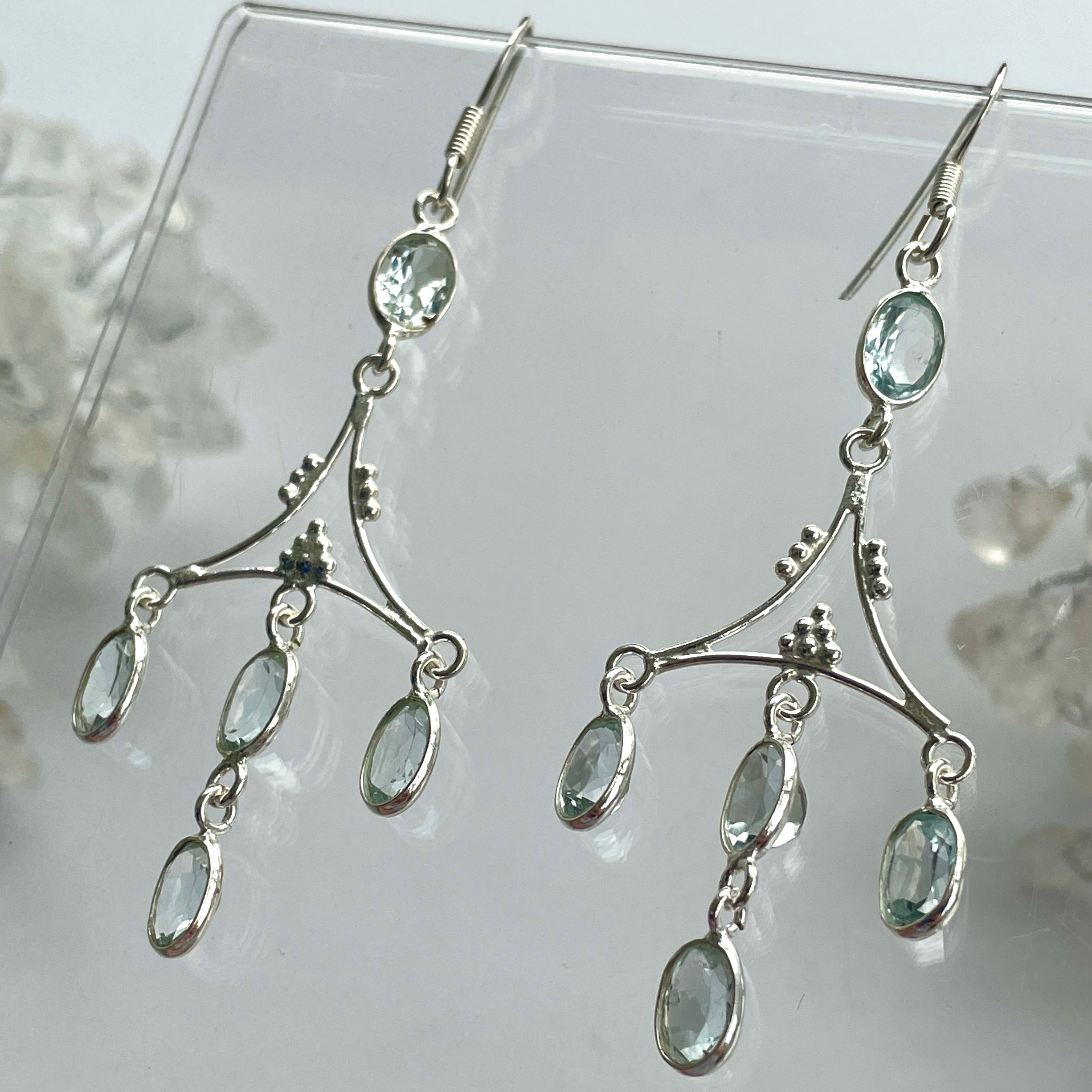 Blue Topaz Earrings - D