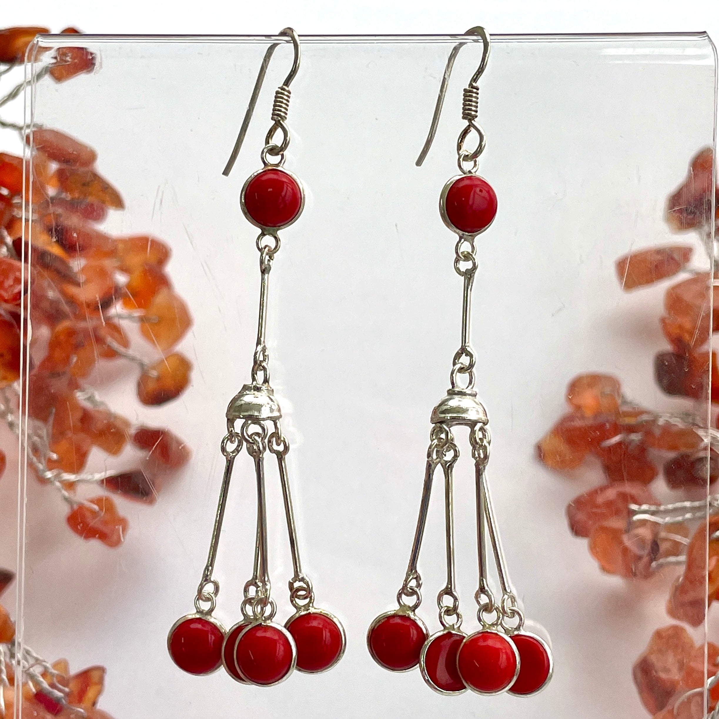 Red Agate Earrings - E