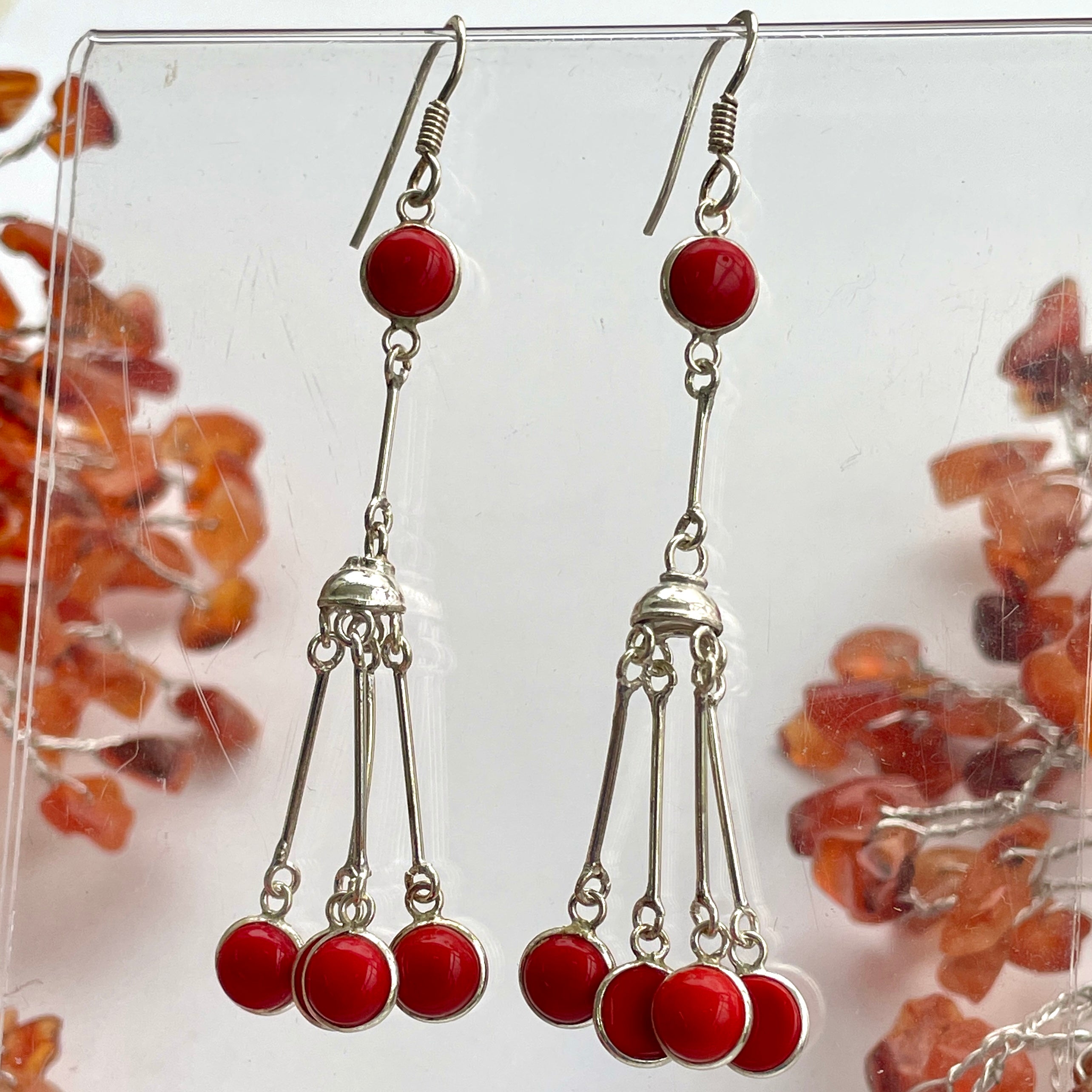Red Agate Earrings - E