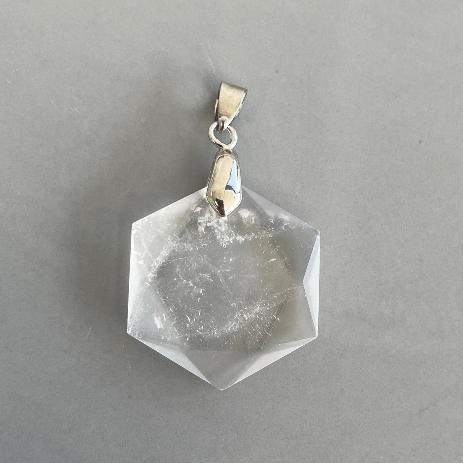 Clear Quartz Hexagonal Pendant