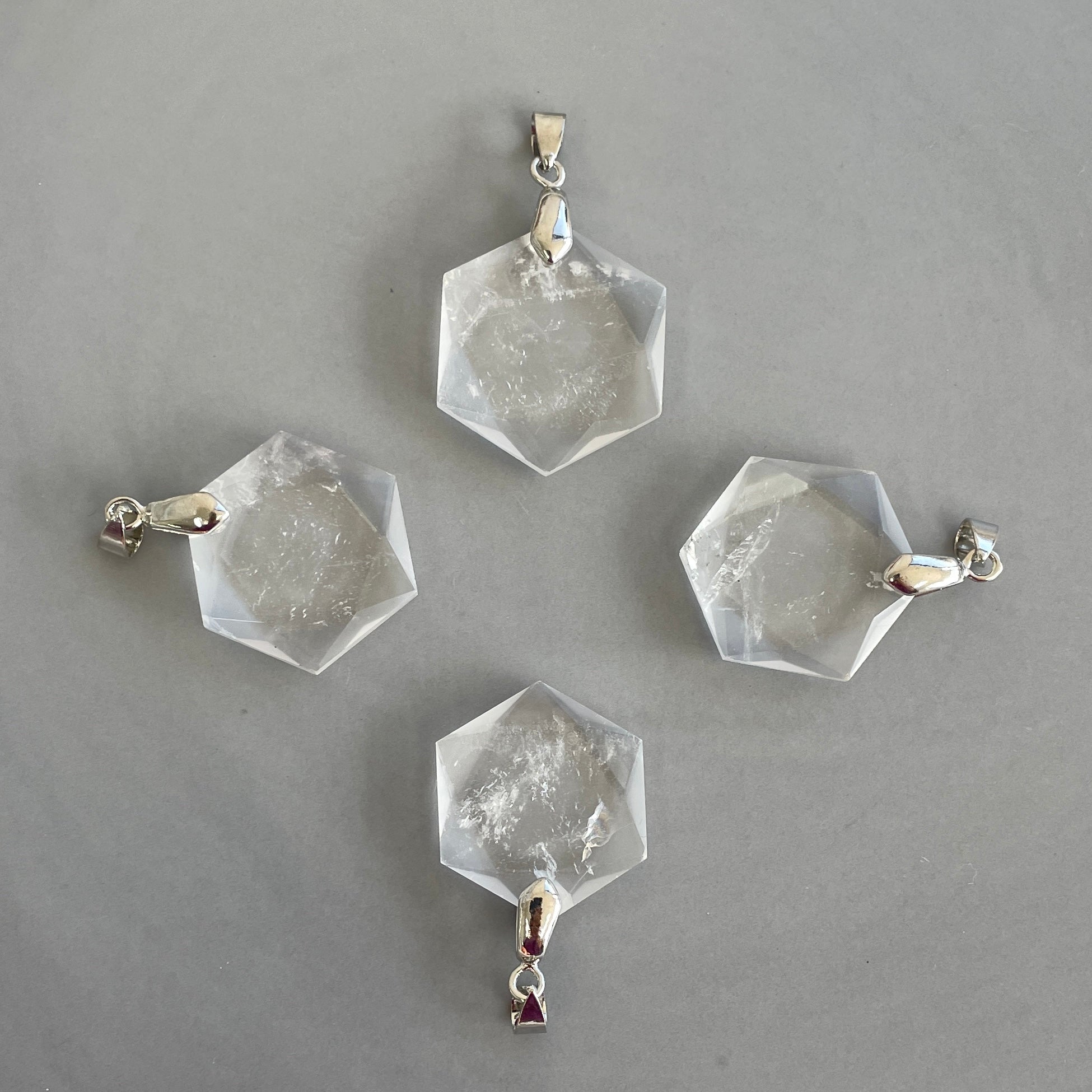 Clear Quartz Hexagonal Pendant