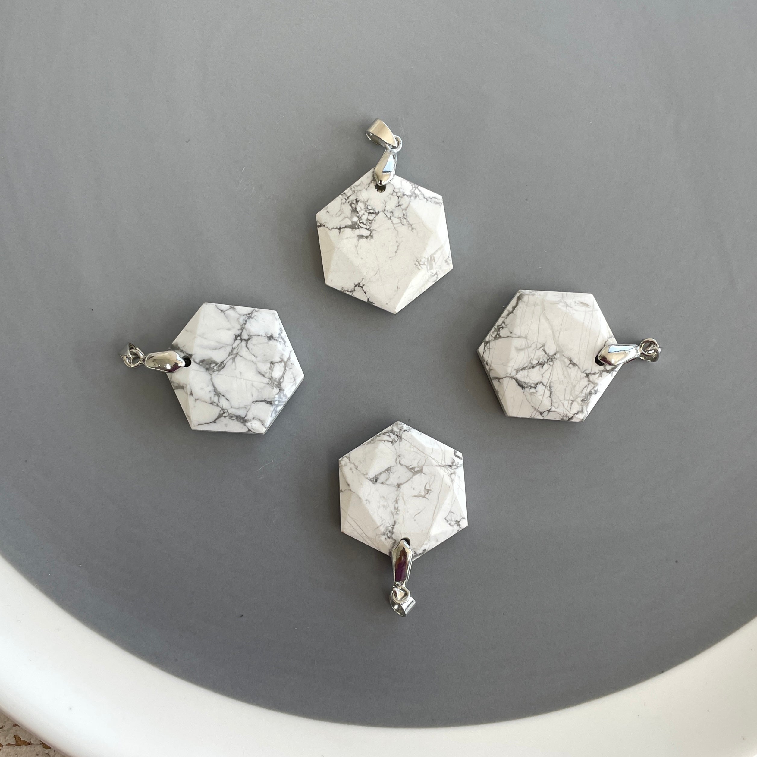 Howlite Hexagonal Pendant