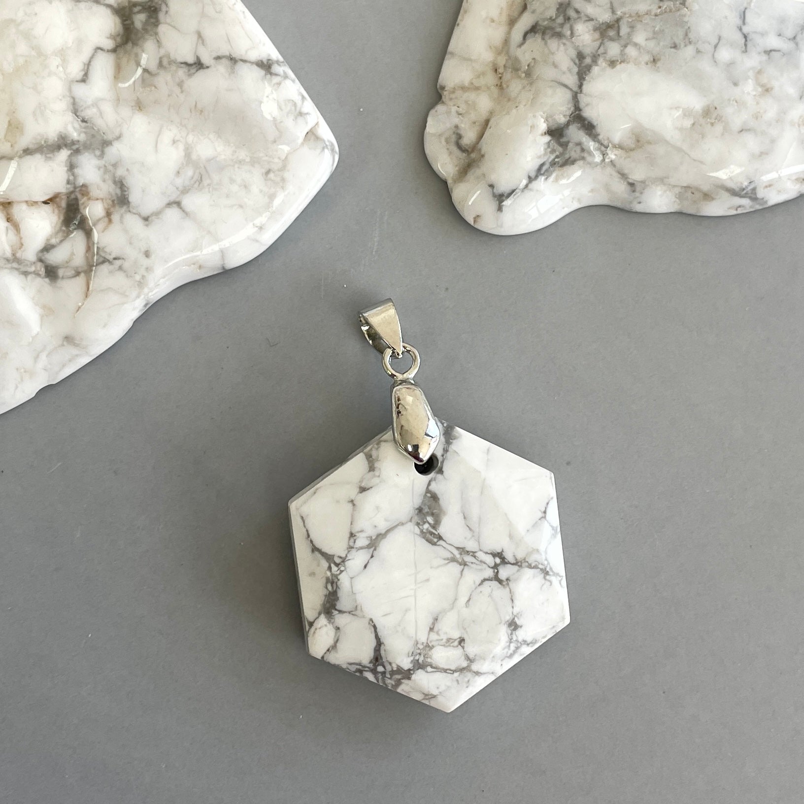 Howlite Hexagonal Pendant