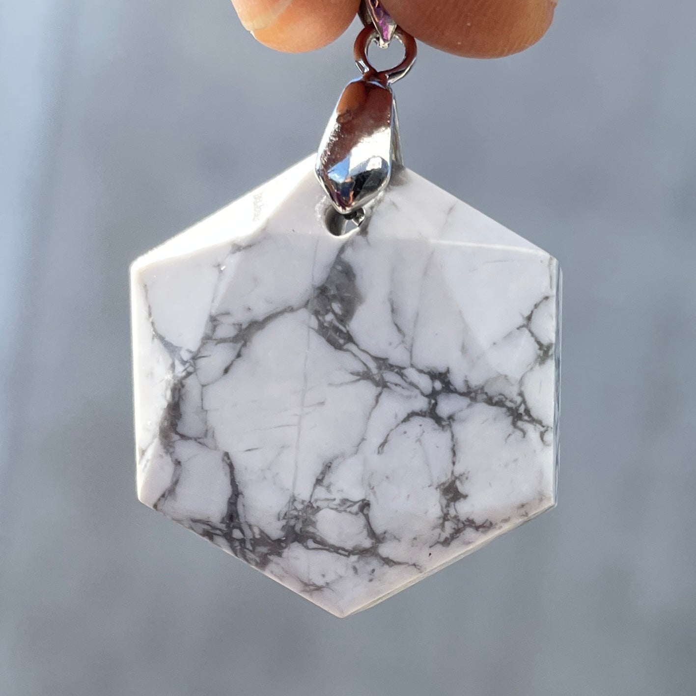Howlite Hexagonal Pendant