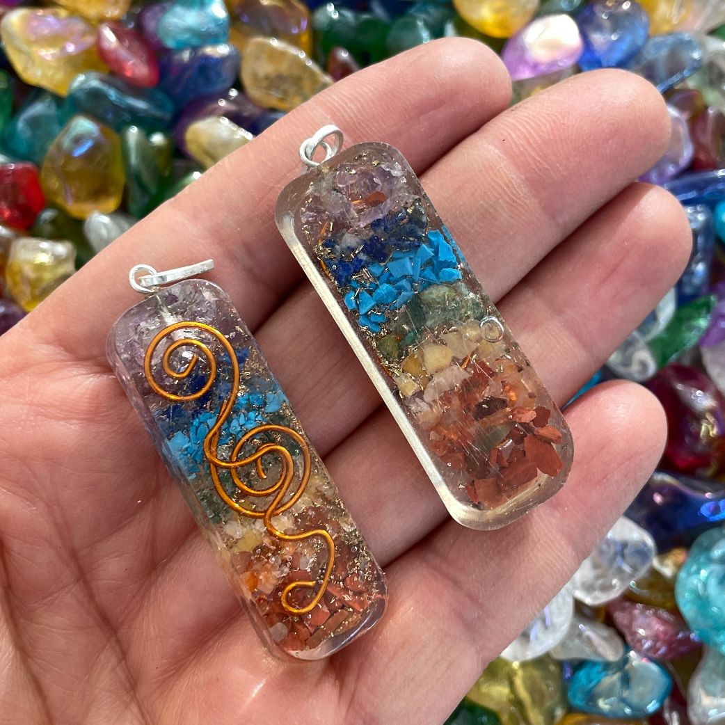 Orgonite Chakra Pendant - Rectangle