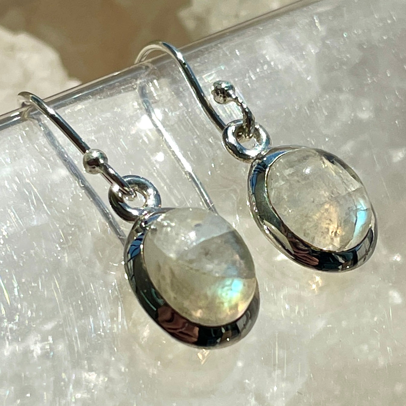 Rainbow Moonstone Earrings - H