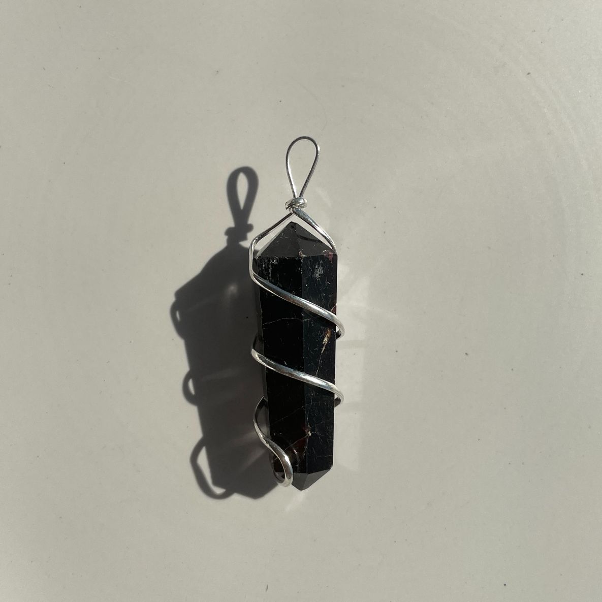 Garnet - Wire Wrapped DT Point Pendant