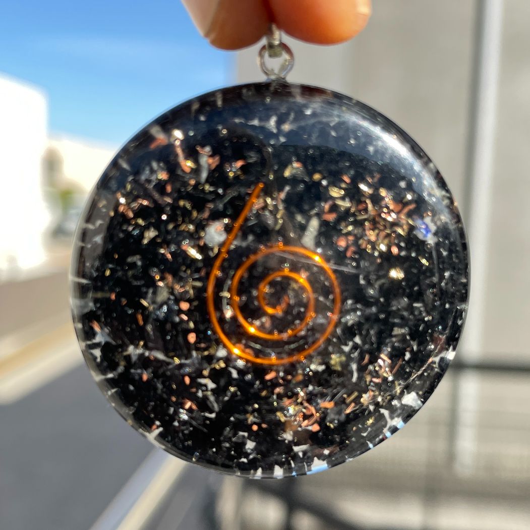 Orgonite Black Tourmaline Pendant - Circle