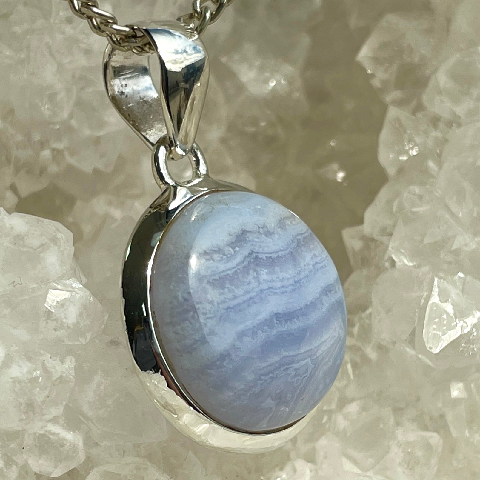 Blue Lace Silver Pendant - SP79