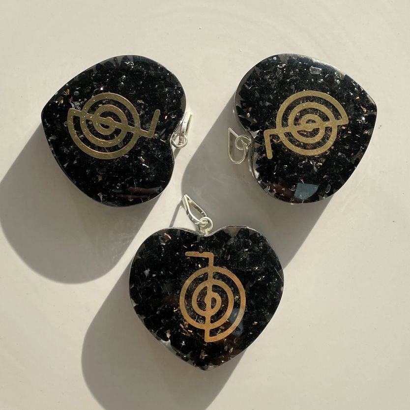 Orgonite Black Tourmaline Pendant - Heart