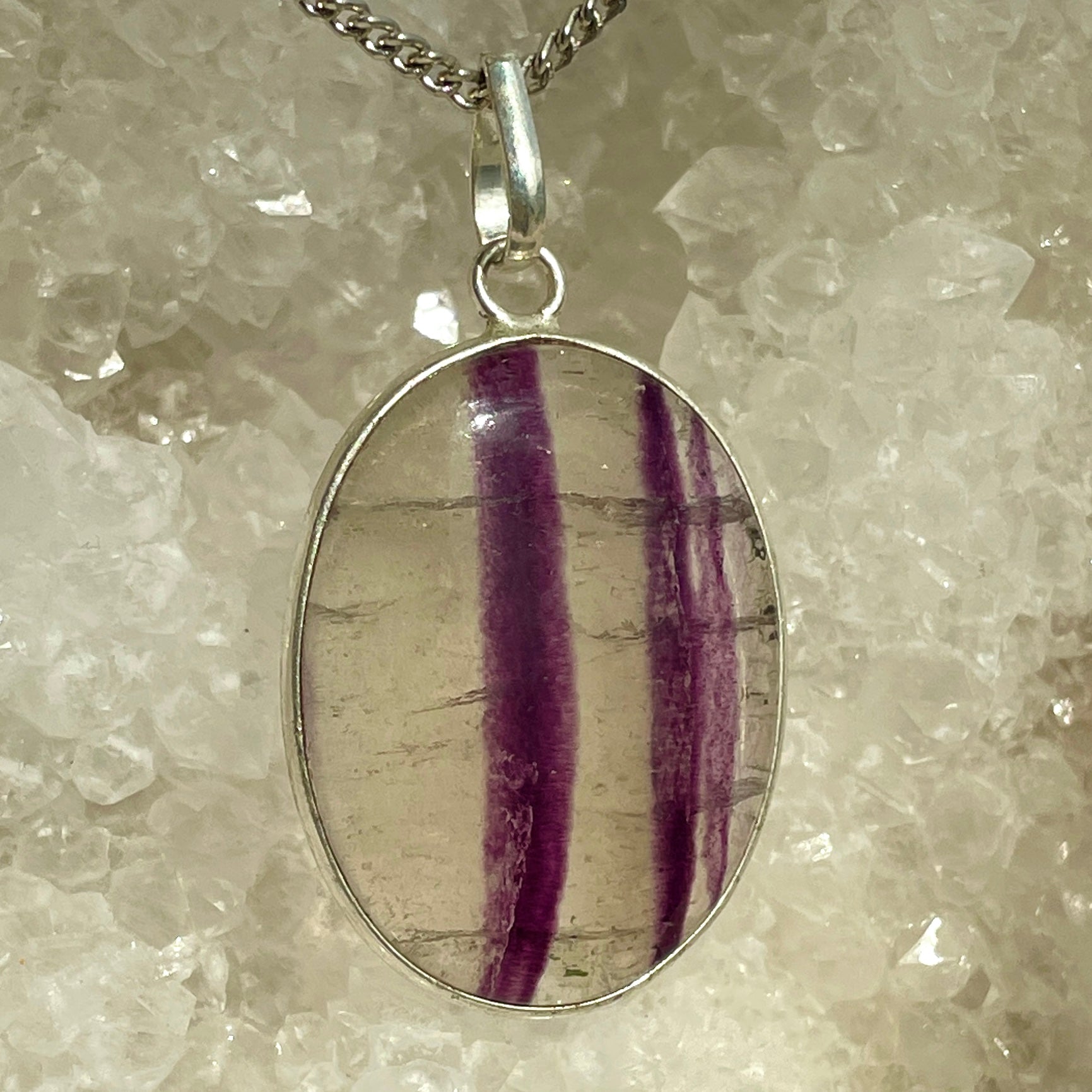 Fluorite Silver Pendant Large - SP82