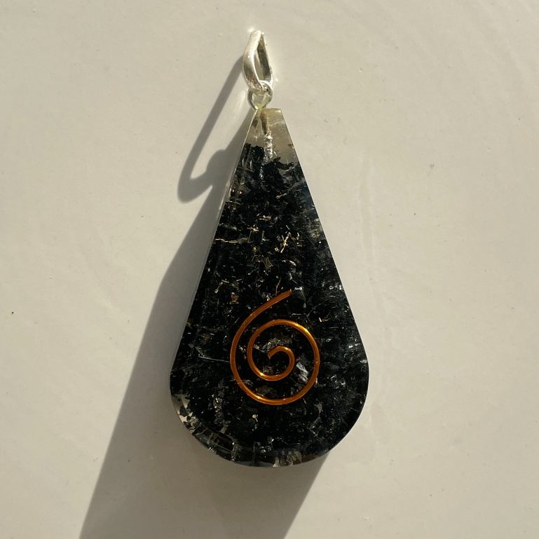 Orgonite Black Tourmaline Pendant - Tear Drop