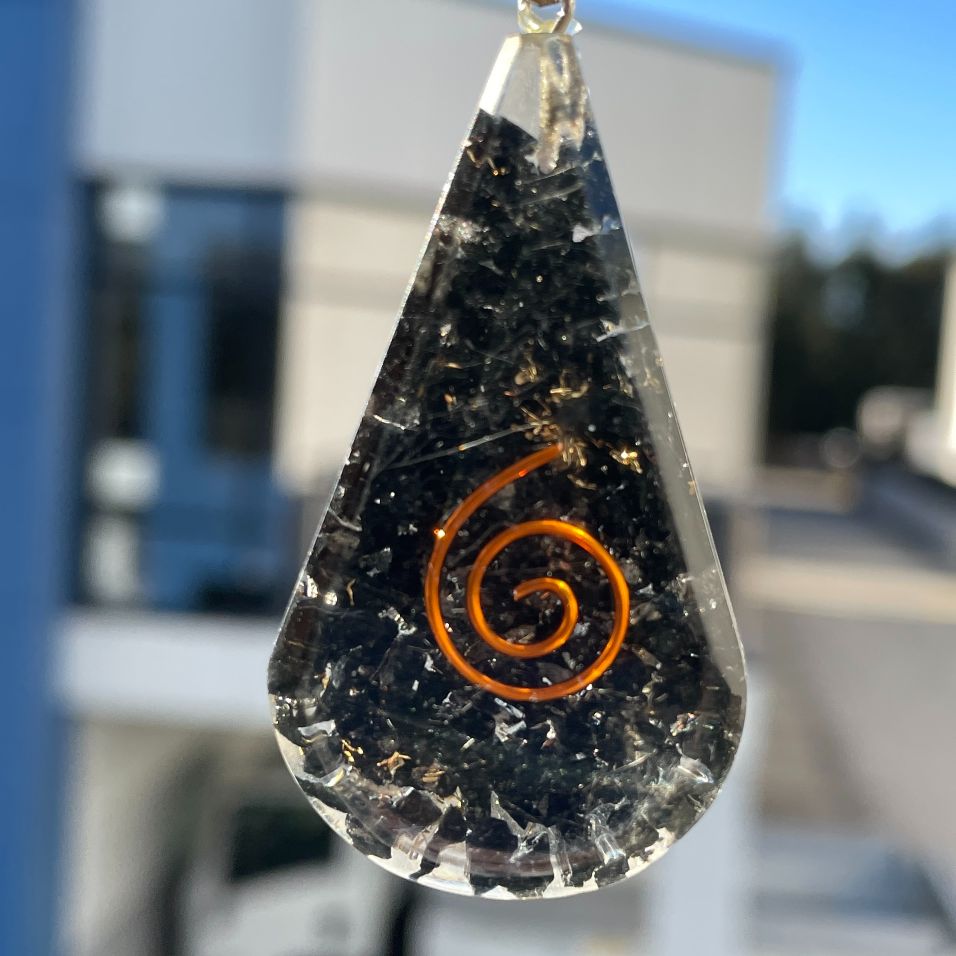 Orgonite Black Tourmaline Pendant - Tear Drop