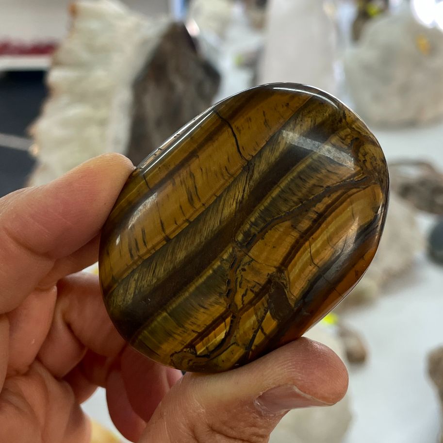 Tigers Eye Palm Stone - 6cm