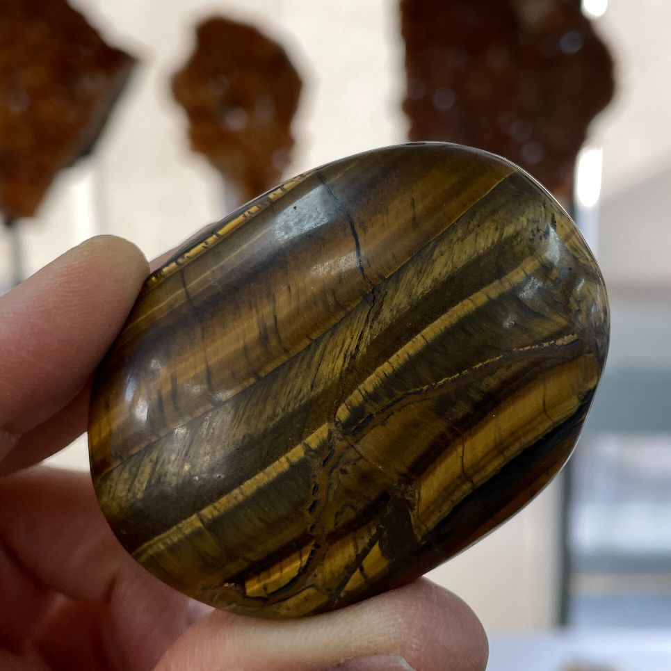 Tigers Eye Palm Stone - 6cm