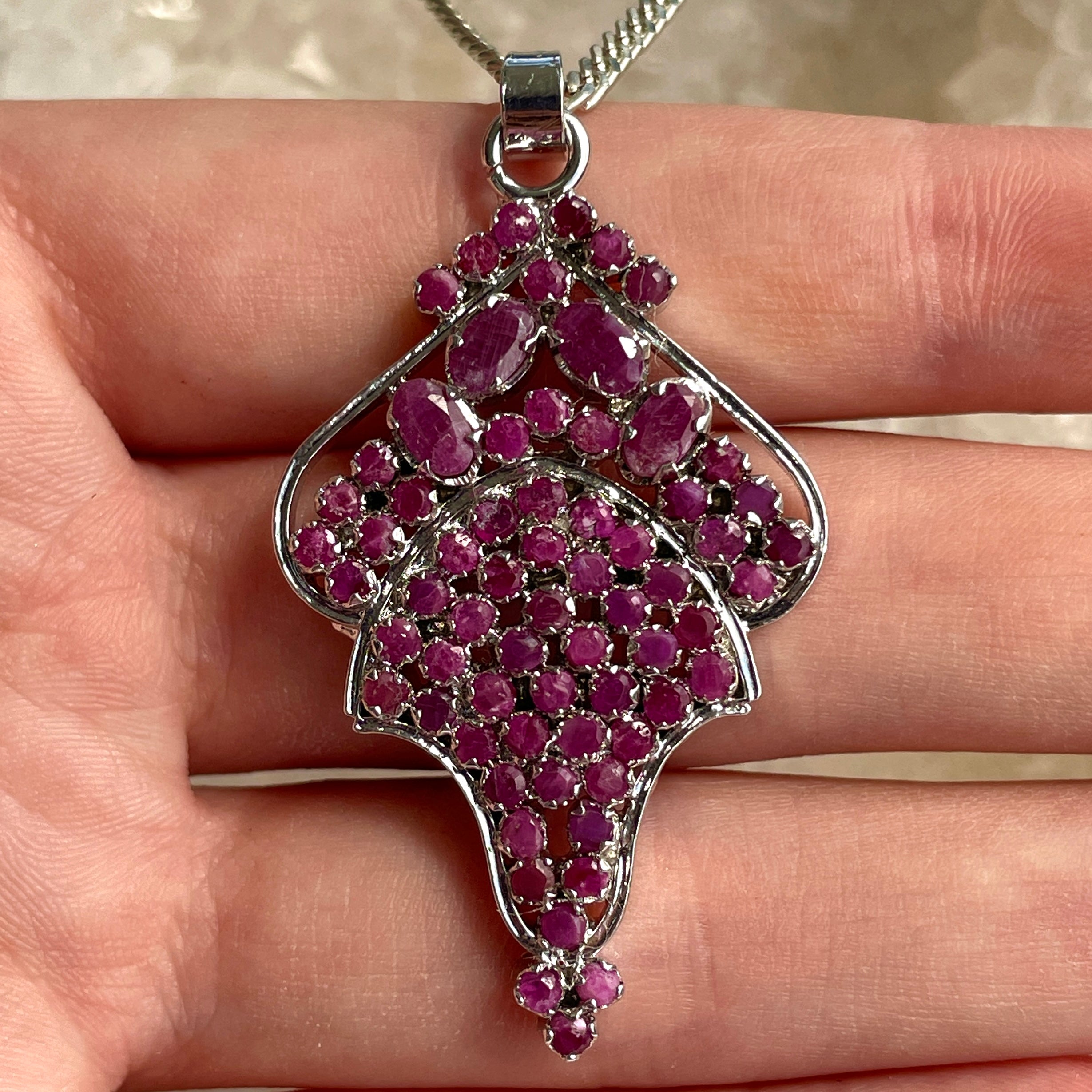 Ruby Silver Pendant Large - SP85